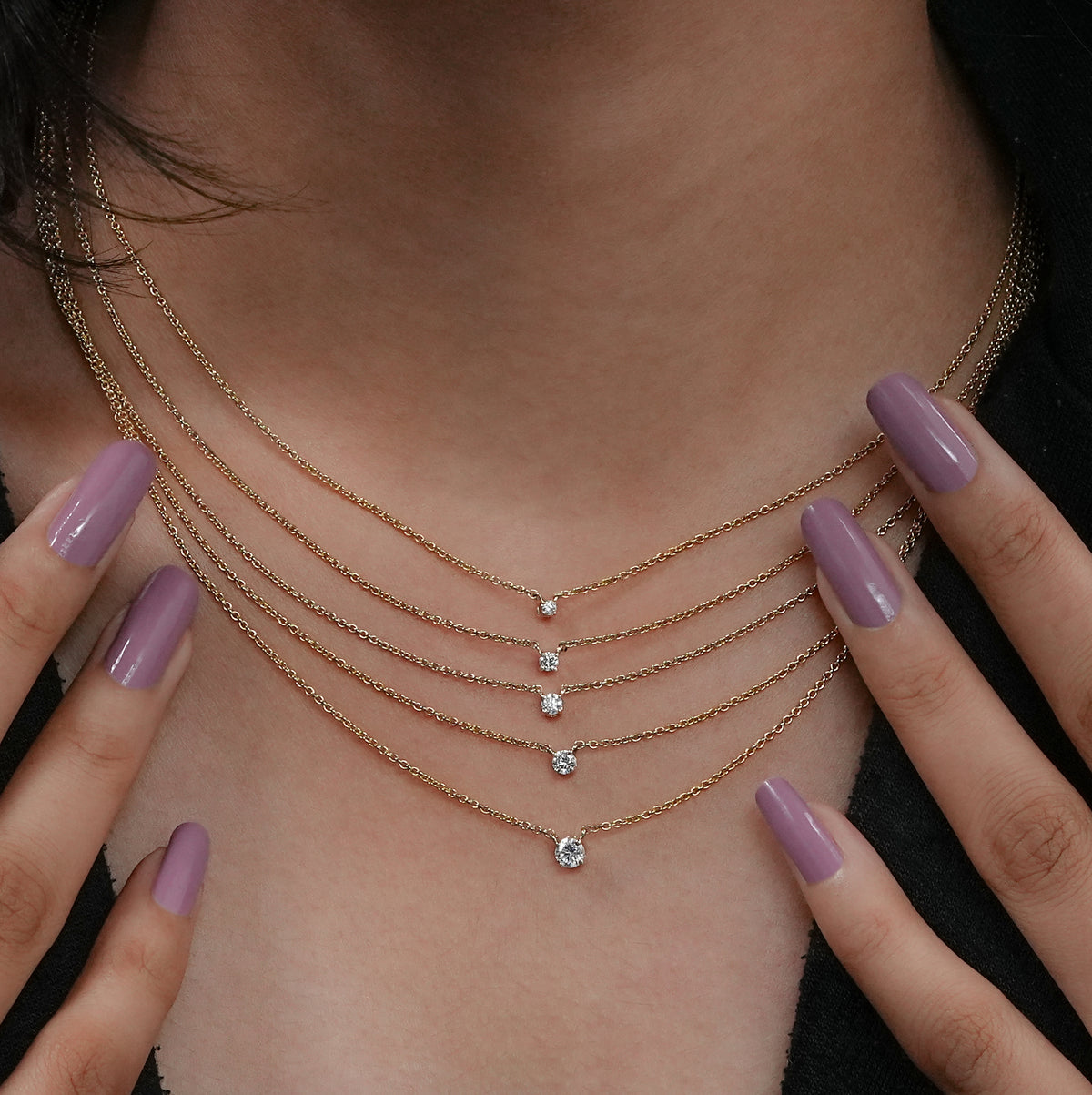Round Lab Diamond Necklace