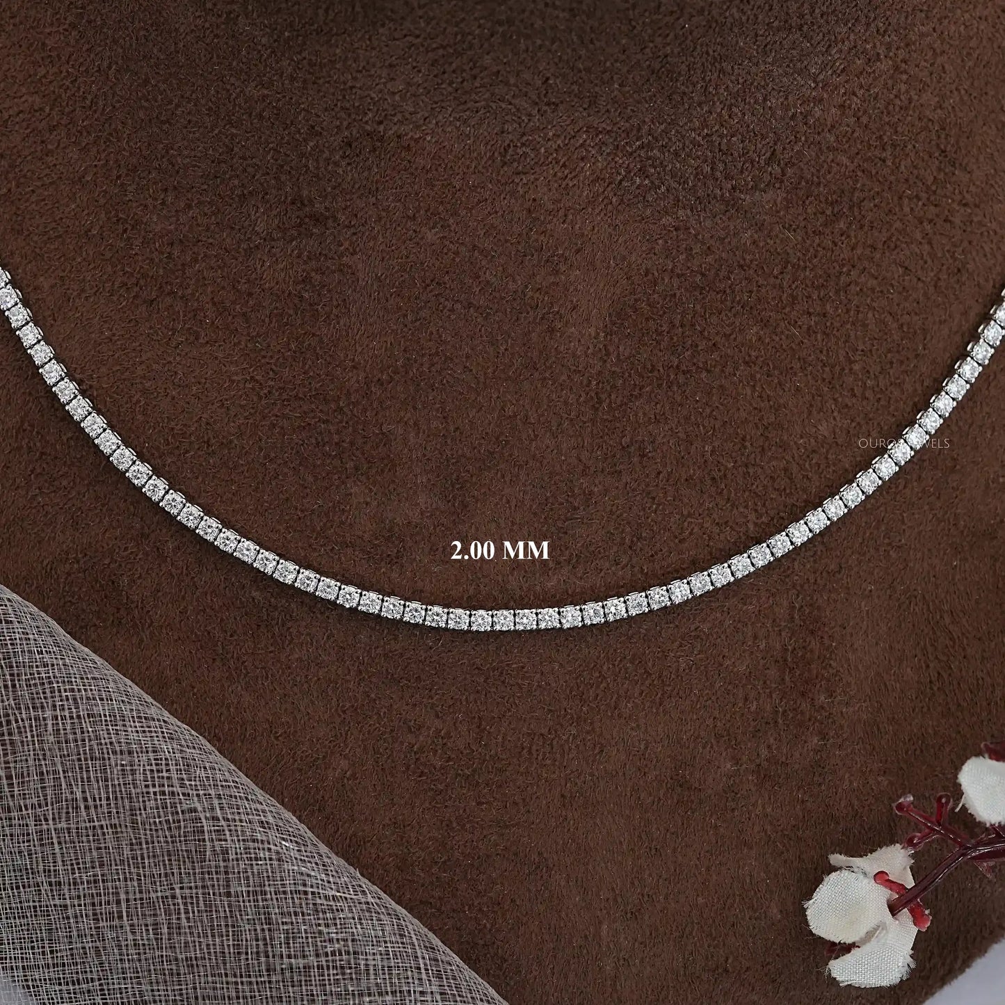 Round Cut Lab Diamond Tennis Necklace