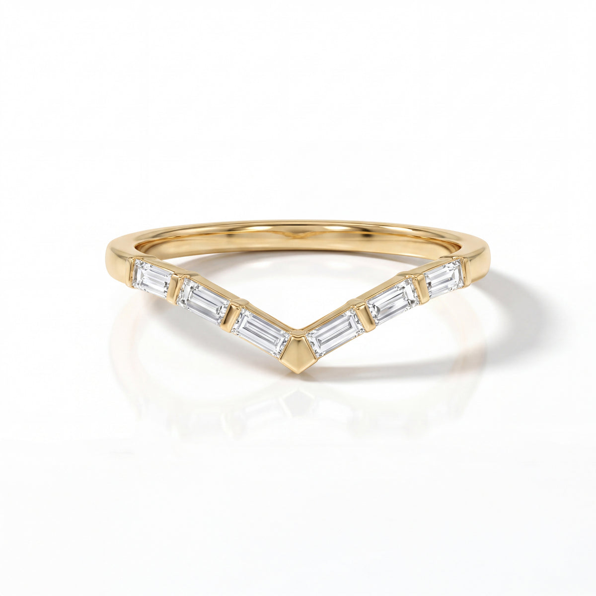 Baguette Lab Grown Diamond Chevron Band