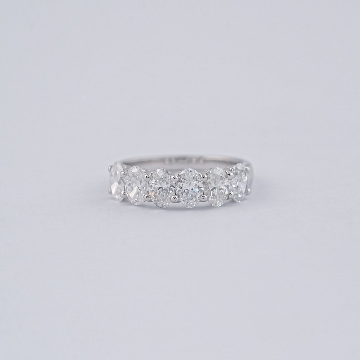 Oval Cut Lab Diamond Half Eternity Band