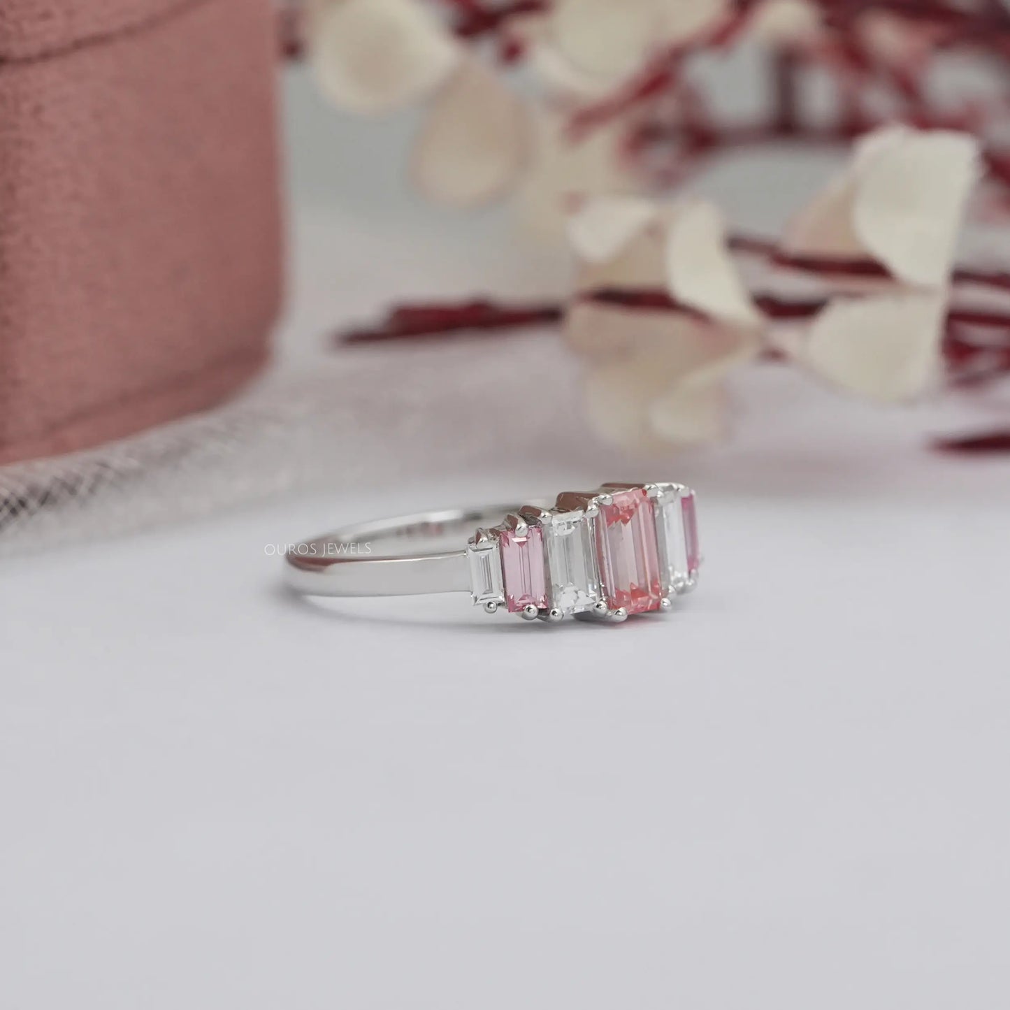 7 Stone Baguette Cut Lab Diamond Ring
