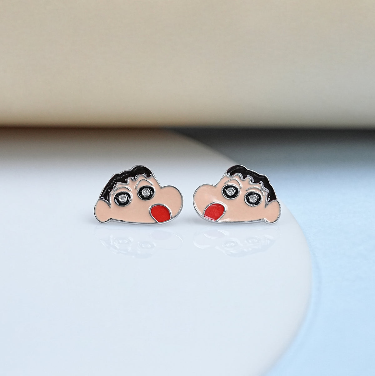 Sin-Chain Cartoon Enamel Earring
