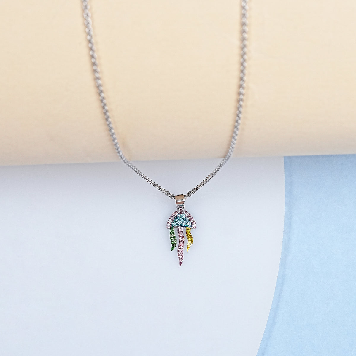Lab Diamond Jelly Fish Pendant