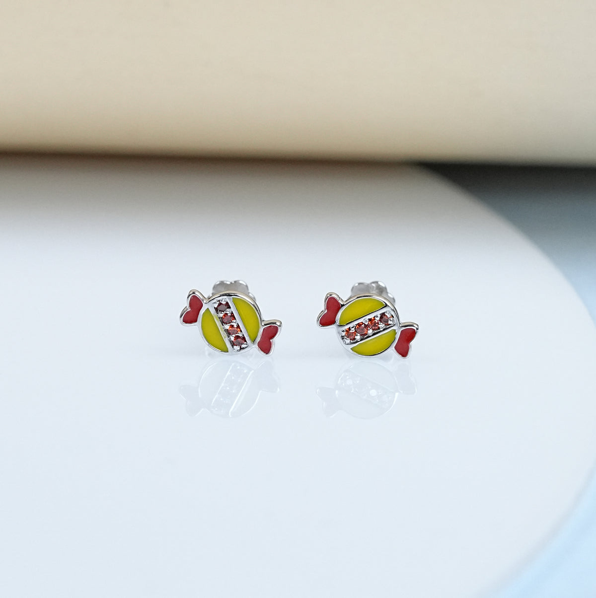 Toffee Enamel Stud Earrings