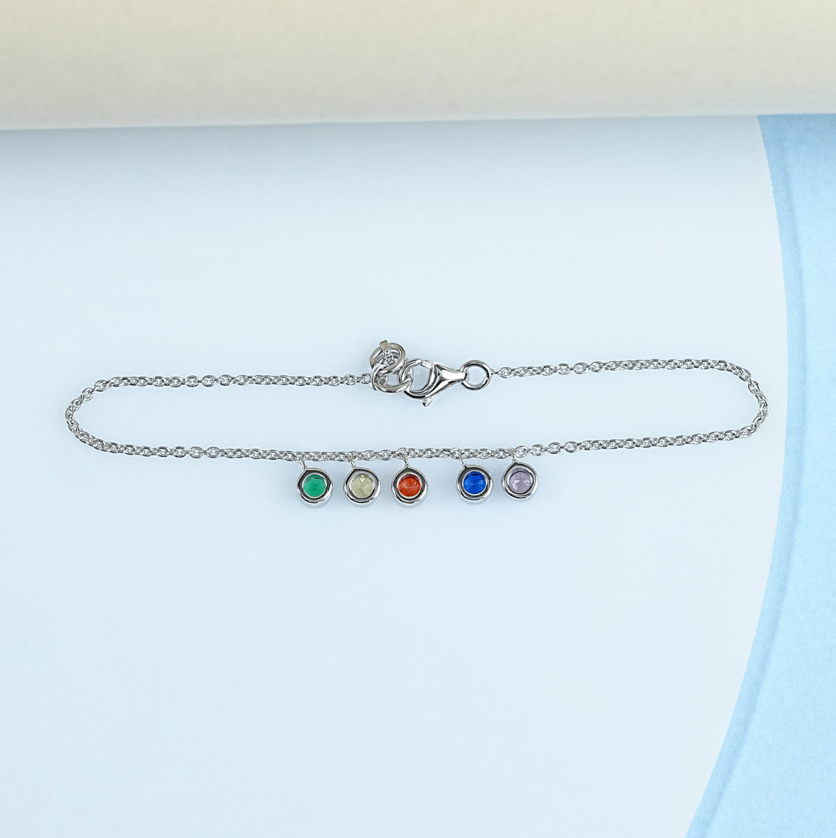 Round Shape Gemstone Baby Anklet
