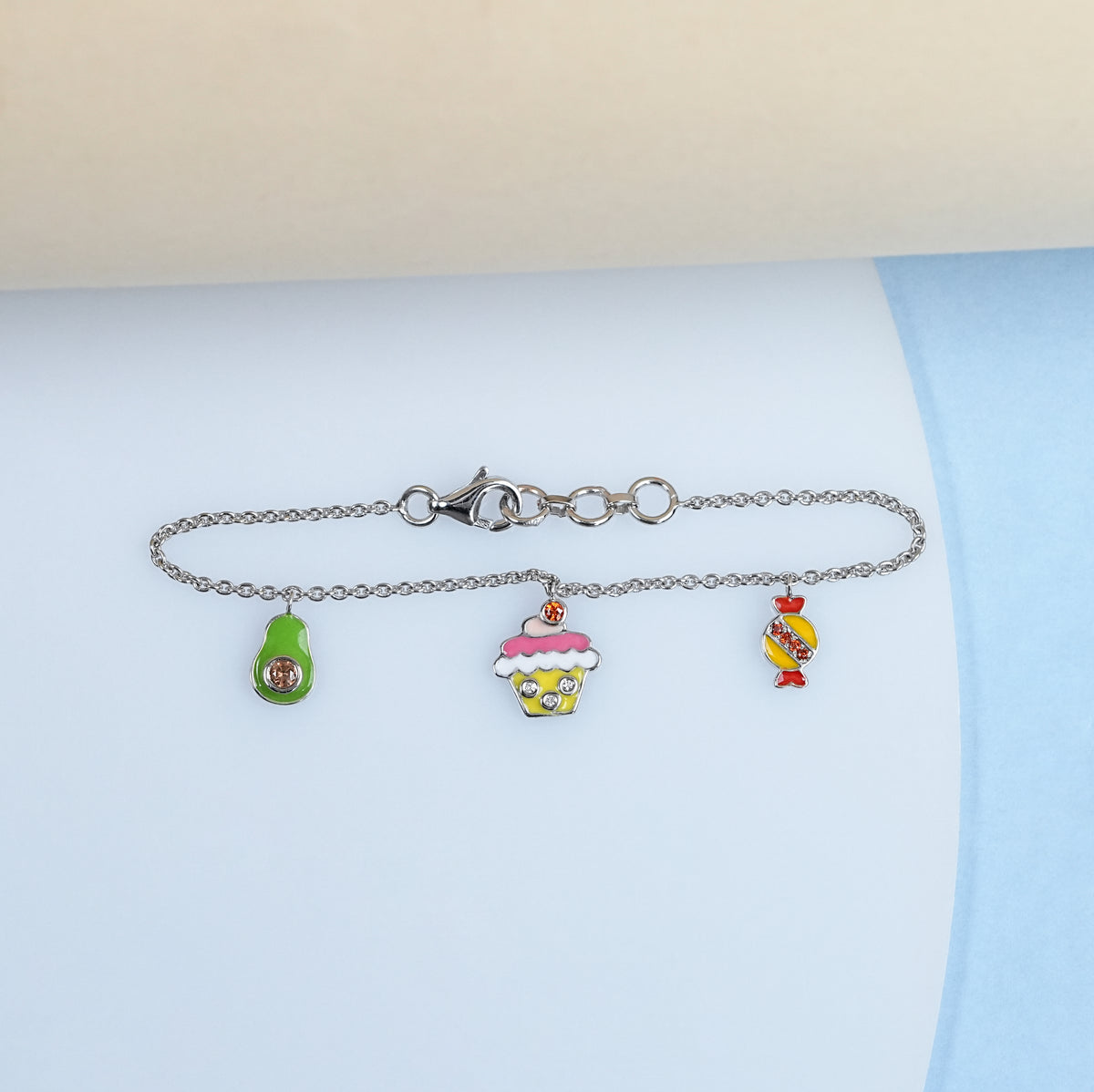 Enamel Food Charm Bracelet