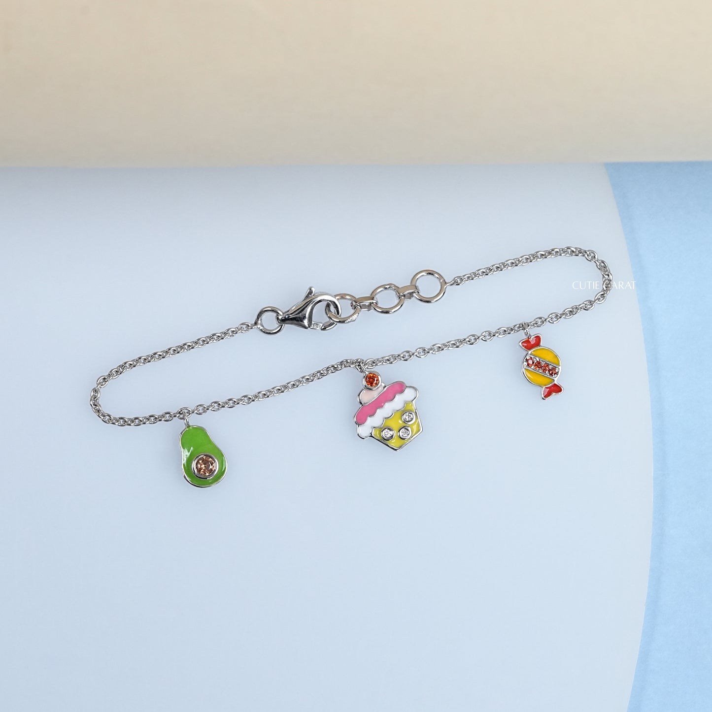Enamel Food Charm Bracelet