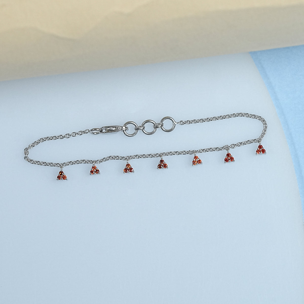 Red Ruby Charm Chain Bracelet For Girls