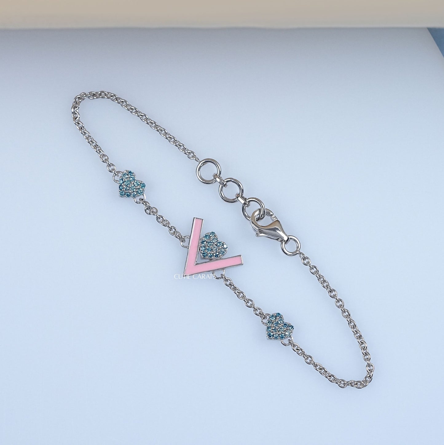 Round Cut Lab Grown Diamond Heart Bracelet