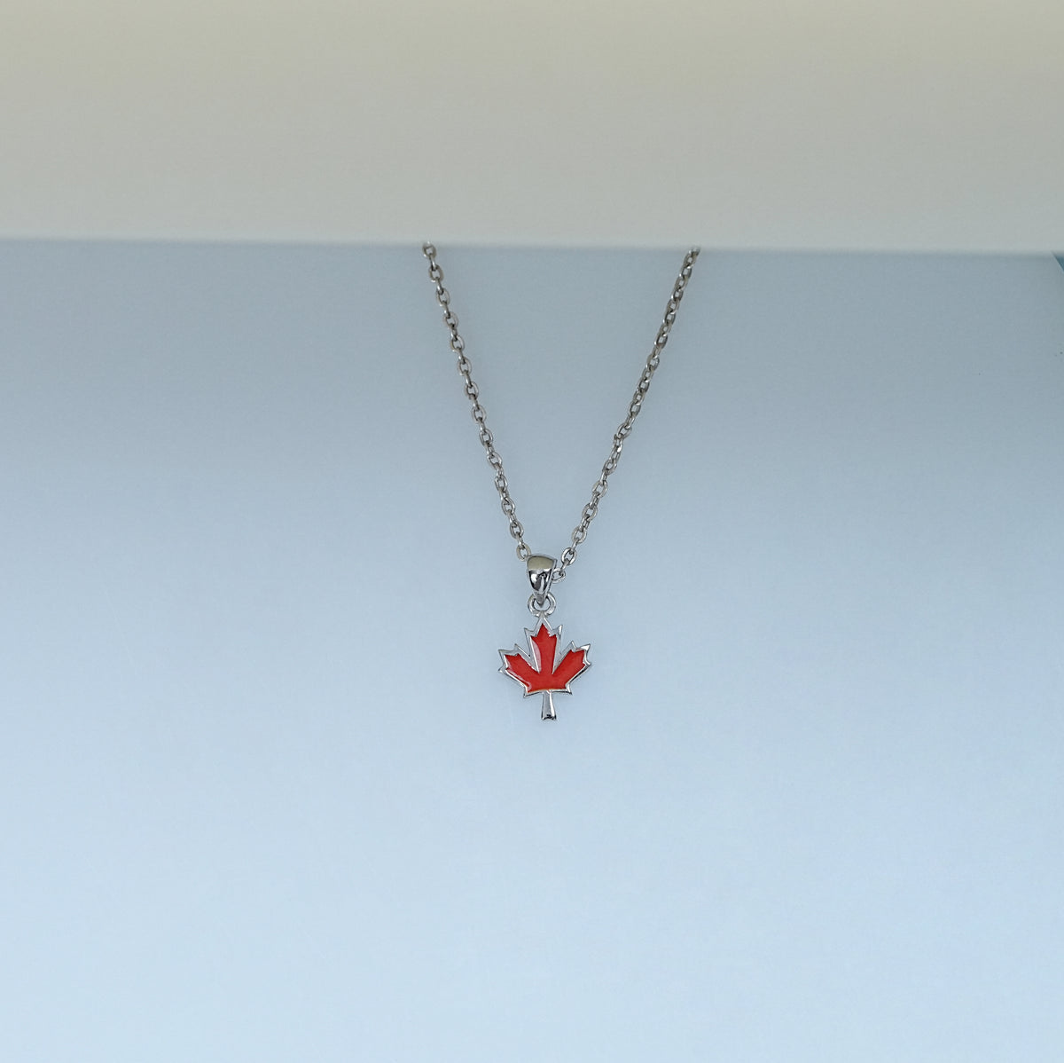 Red Enamel Maple Leaf Baby Pendant