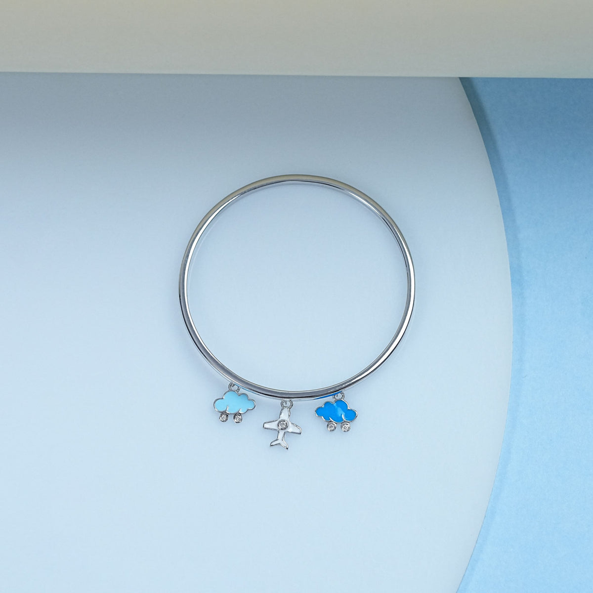 Bezel Set Round Diamond Multi Enamel Bracelet