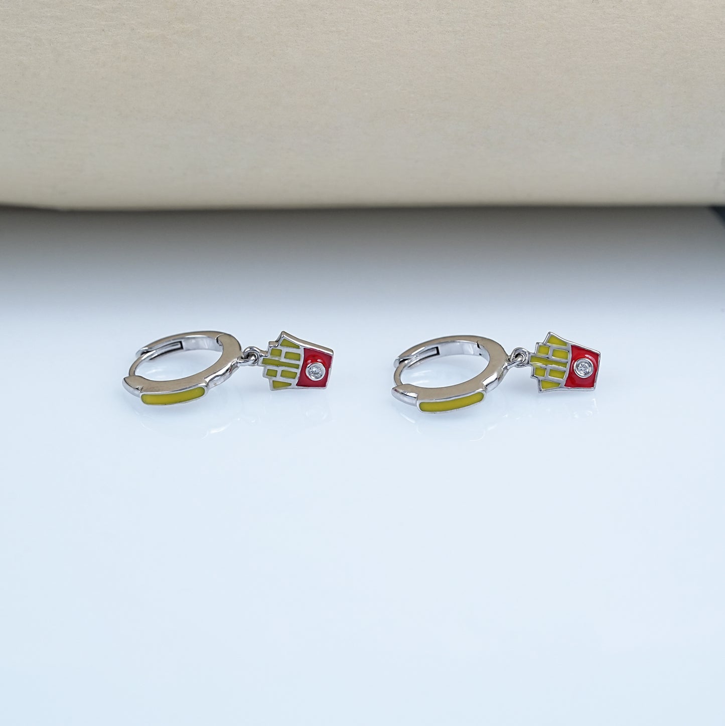 Enamel Stud Lab Grown Diamond Earring