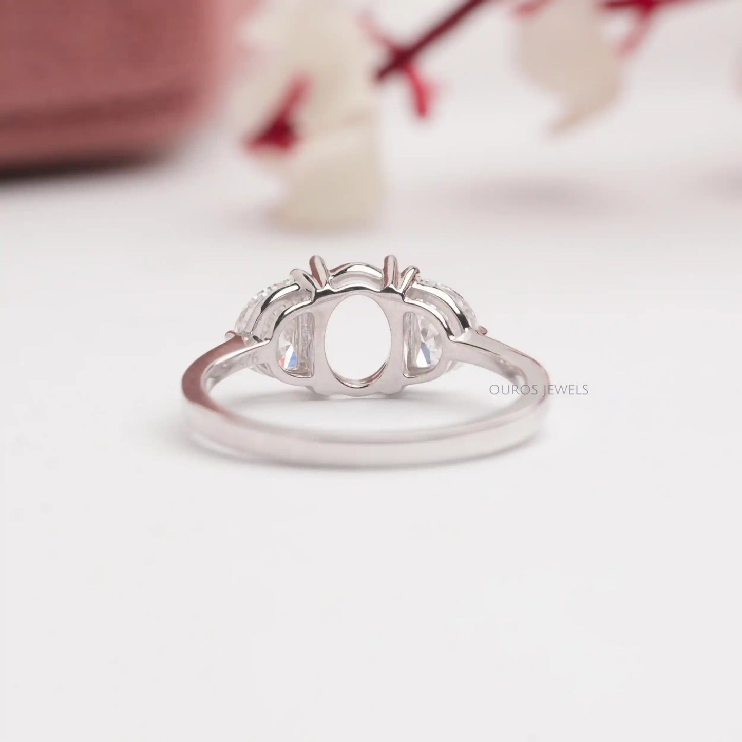 Half Moon Cut Lab Diamond Ring
