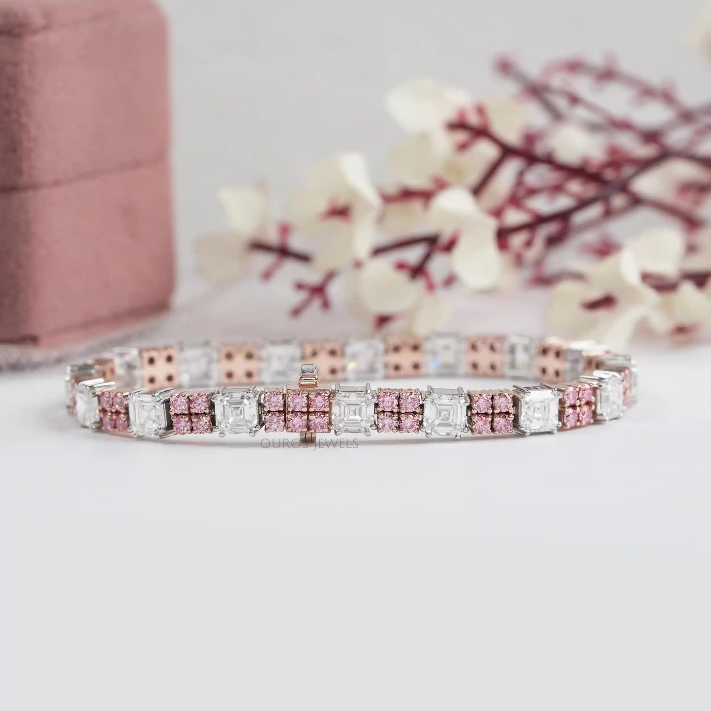 Asscher Cut Lab Grown Diamond Tennis Bracelet
