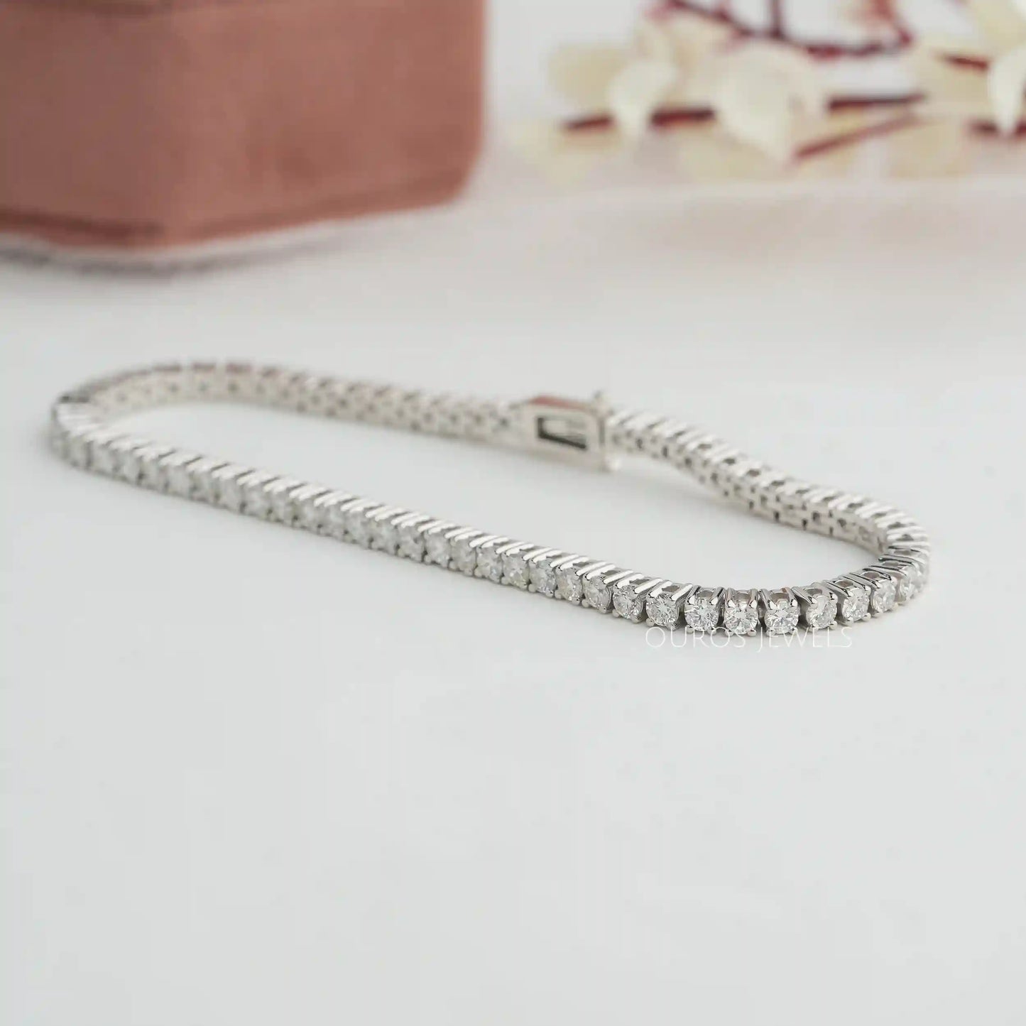 2.50 MM Round Cut Lab Diamond Bracelet