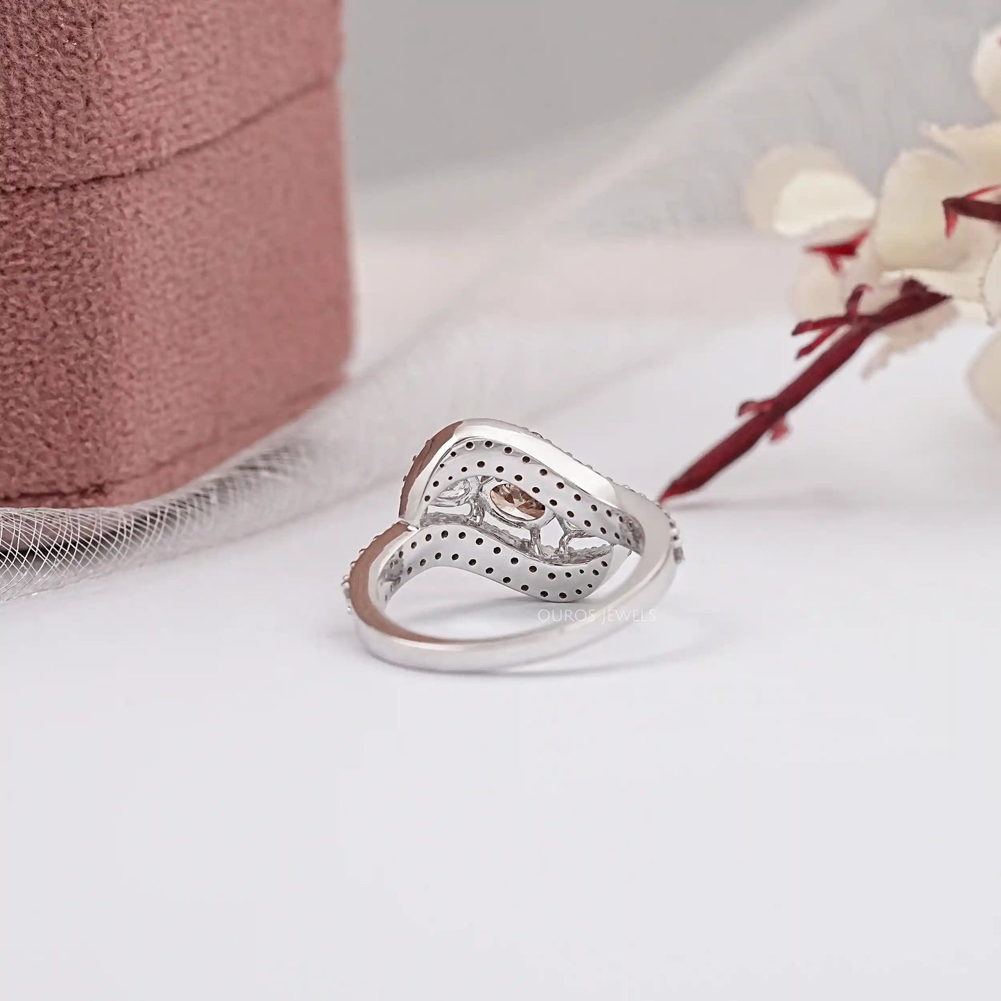 Chocolate Oval Cut Lab Diamond Bypass Ring
