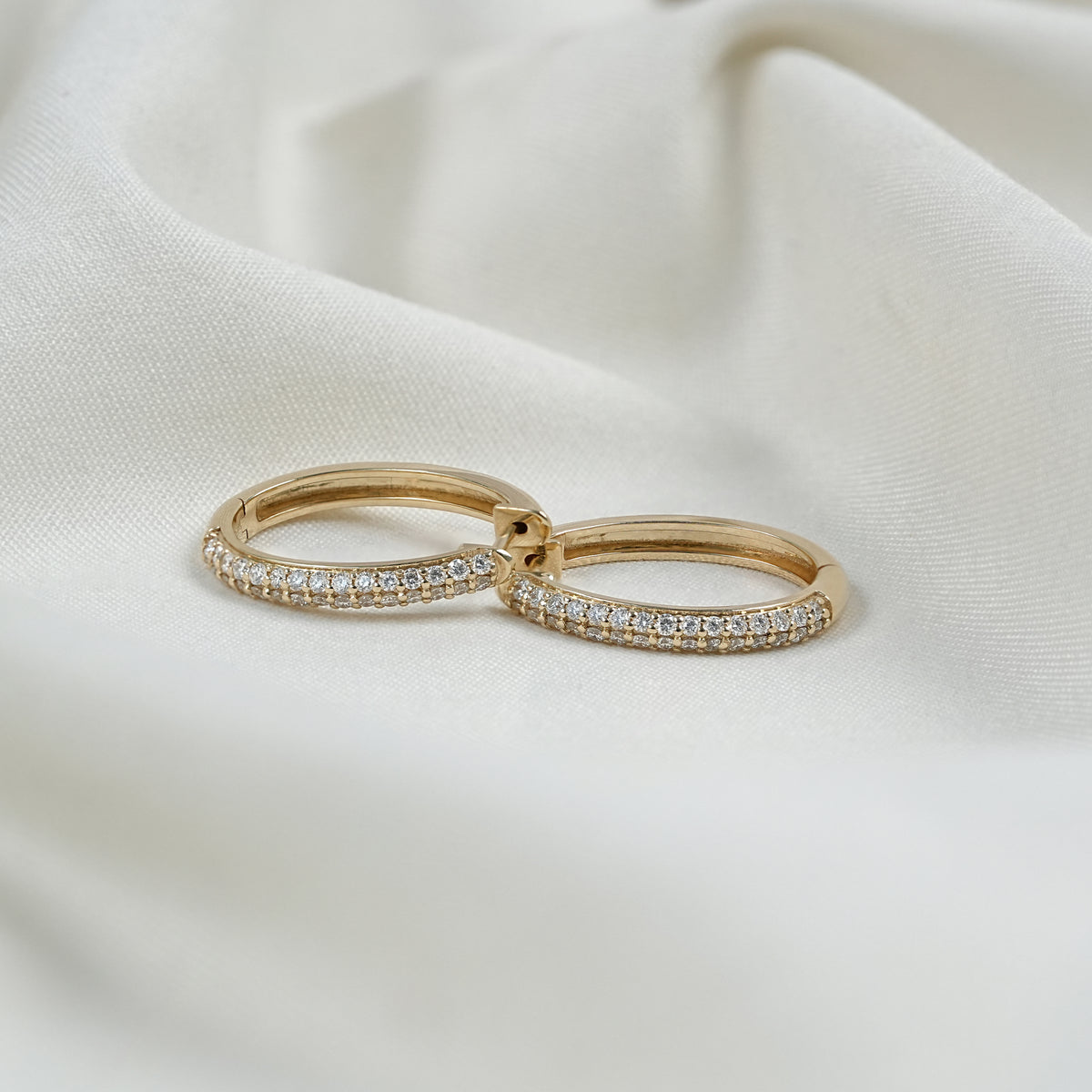 Round Cut Huggie Hoops Earrings