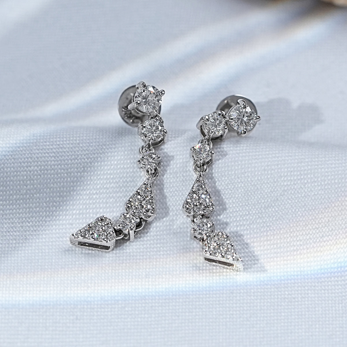 Round Cut Lab Diamond Dangle Earrings