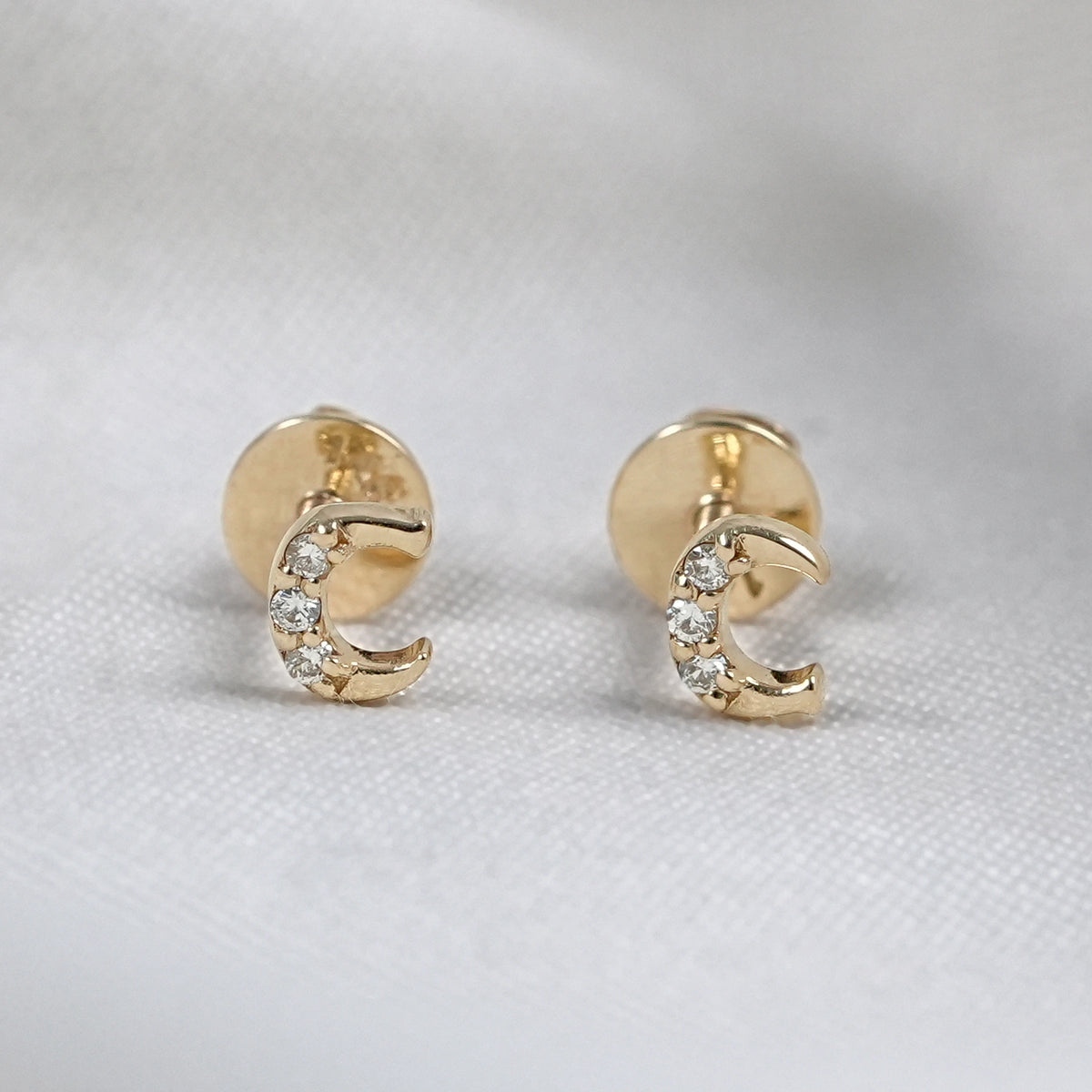 Round Cut Lab Diamond Alphabet Stud Earrings