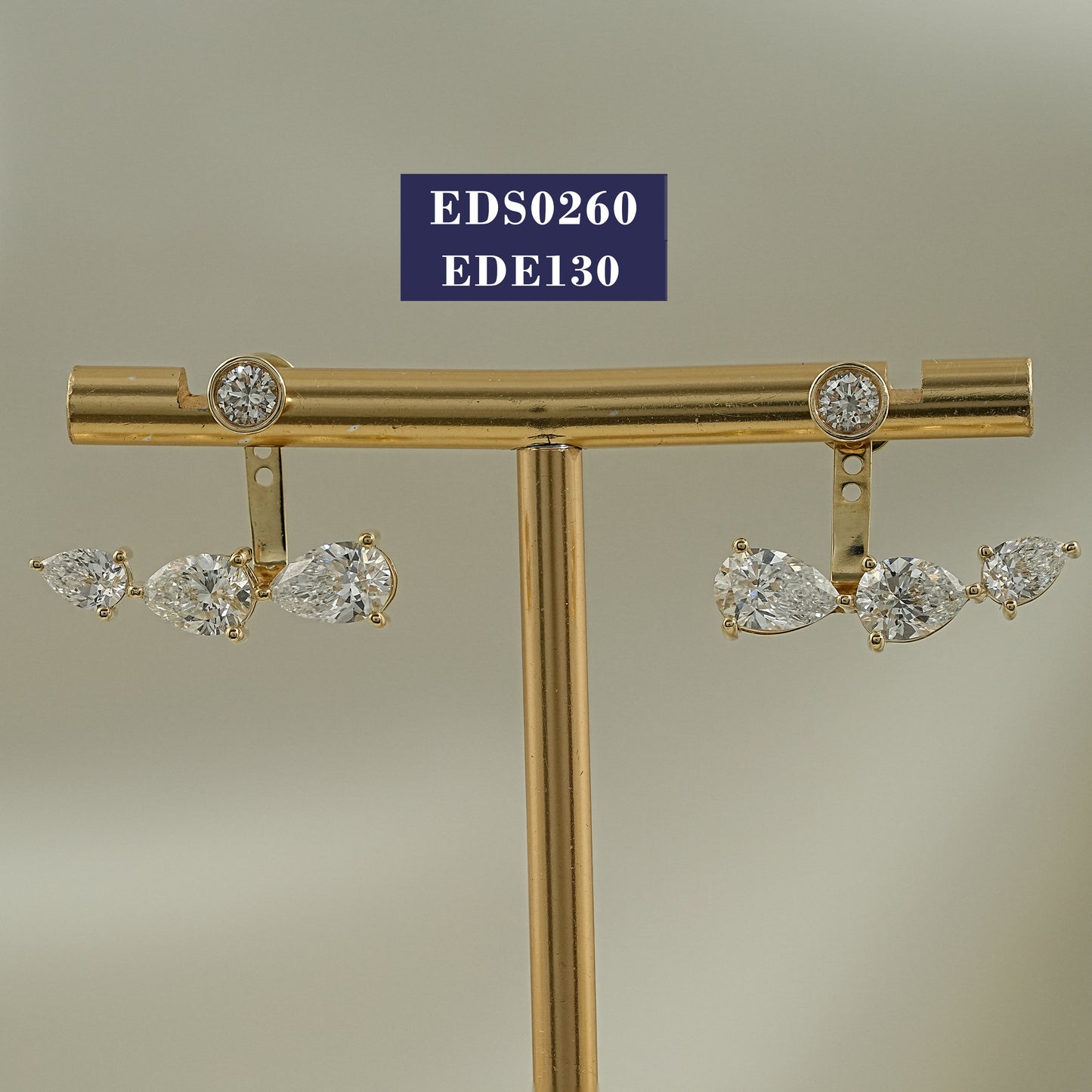 Pear & Round Cut Lab Diamond Jacket Studs