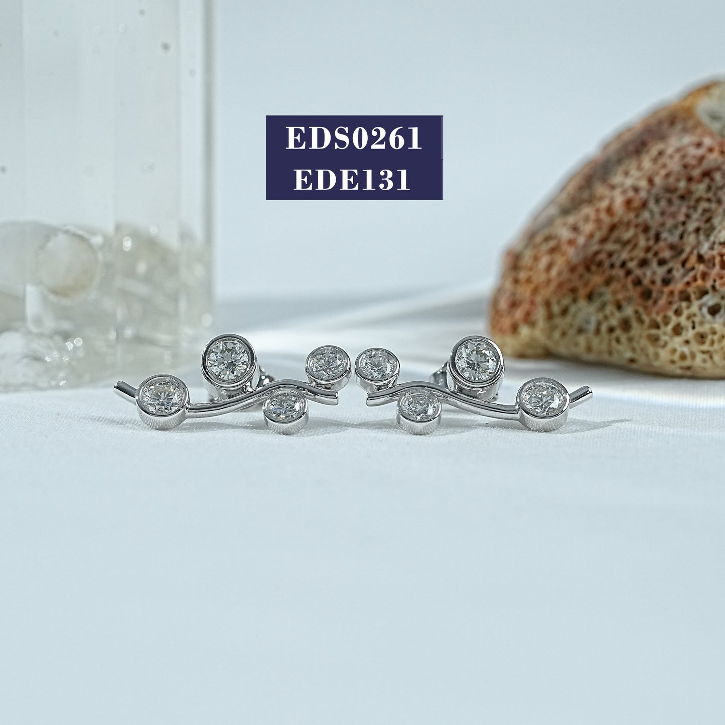 Round Diamond Bezel Set Stud Earrings