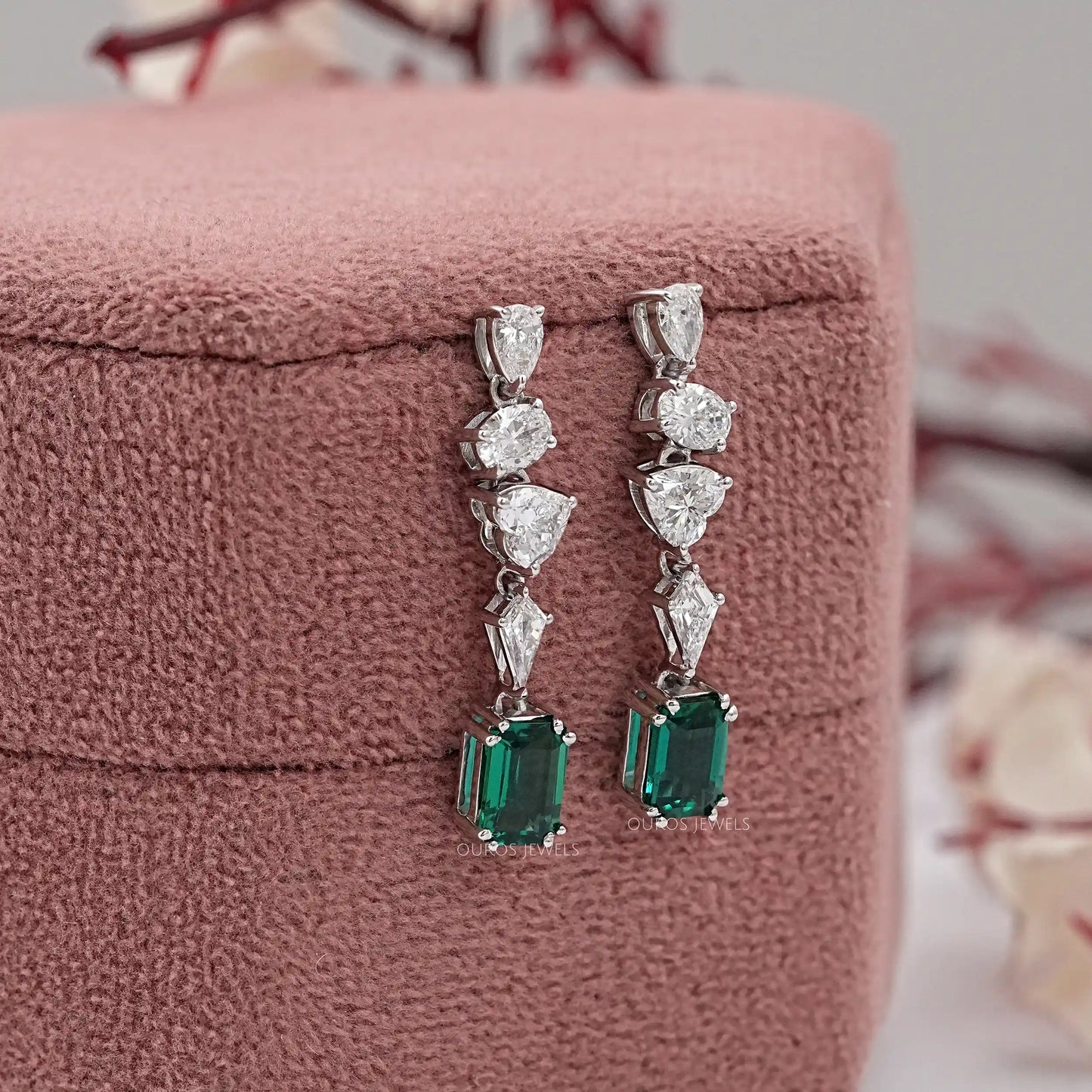 Multi Shape Lab Diamond Drop Dangle Earring