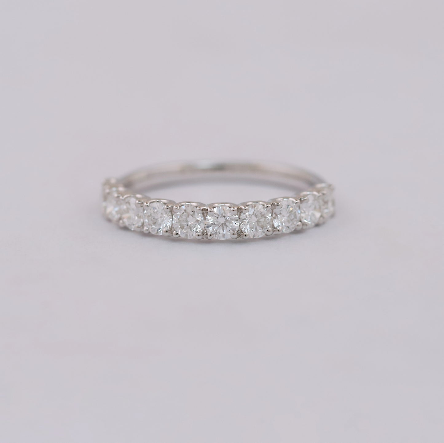 Brilliant Round Cut Lab Half Eternity Wedding Band