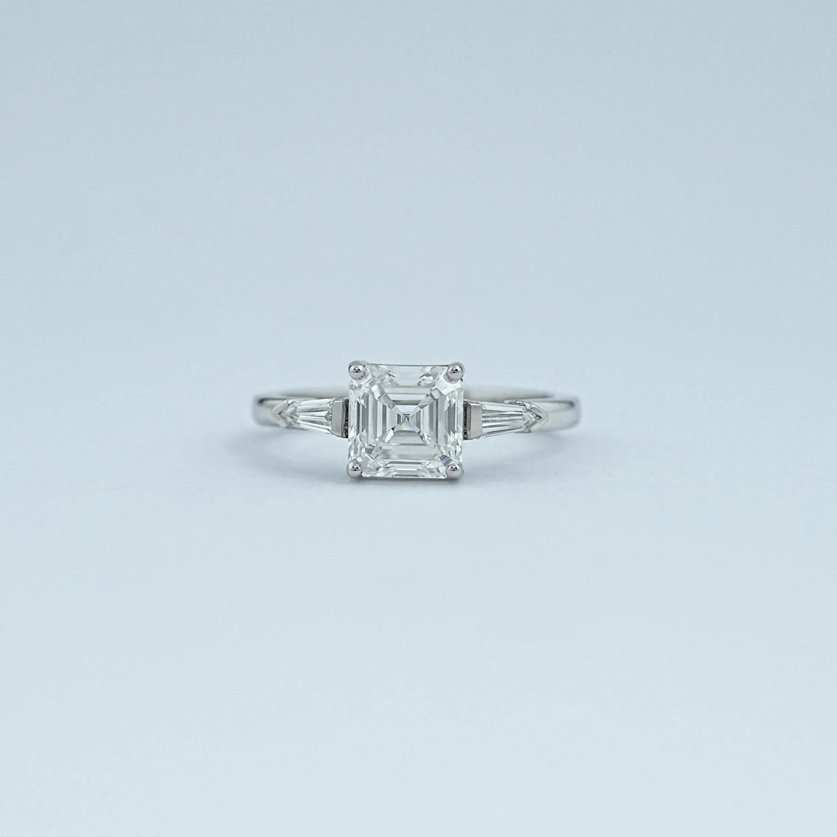 Trilogy Asscher Lab Diamond Engagement Ring