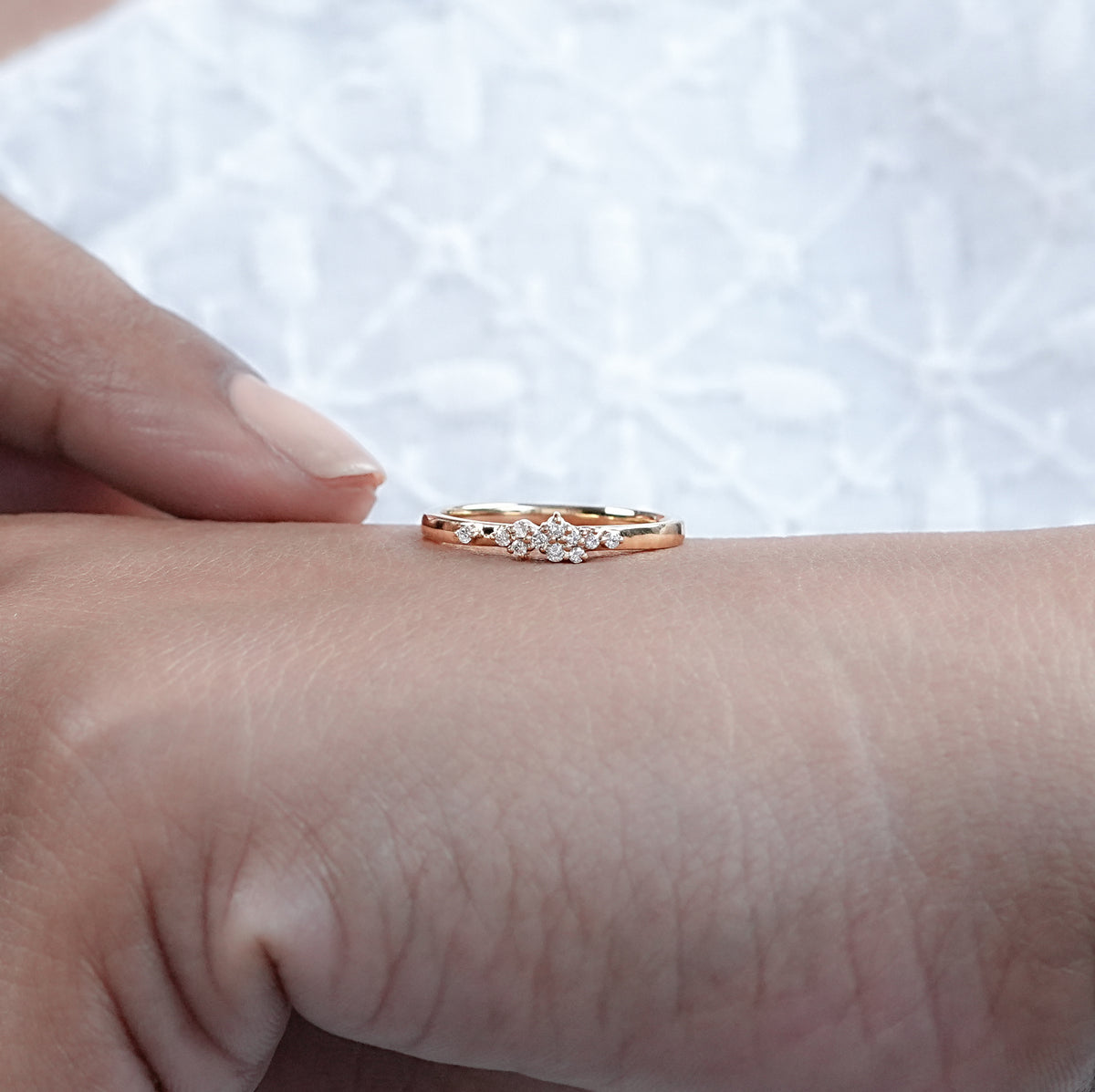 Round Diamond Cluster Wedding Ring