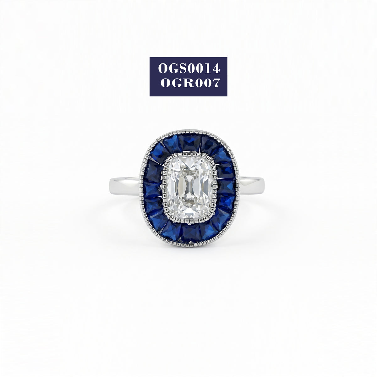 Old Mine Cushion Cut Halo Gemstone Ring