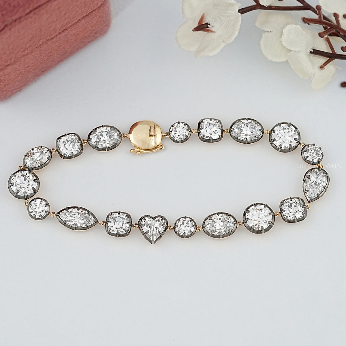 Multi Old Cut Lab Diamond Bracelet