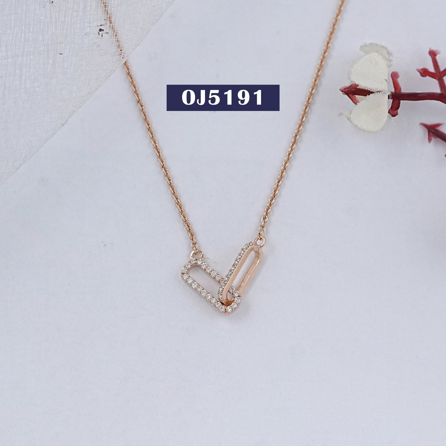 Round Cut Lab Clip Necklace