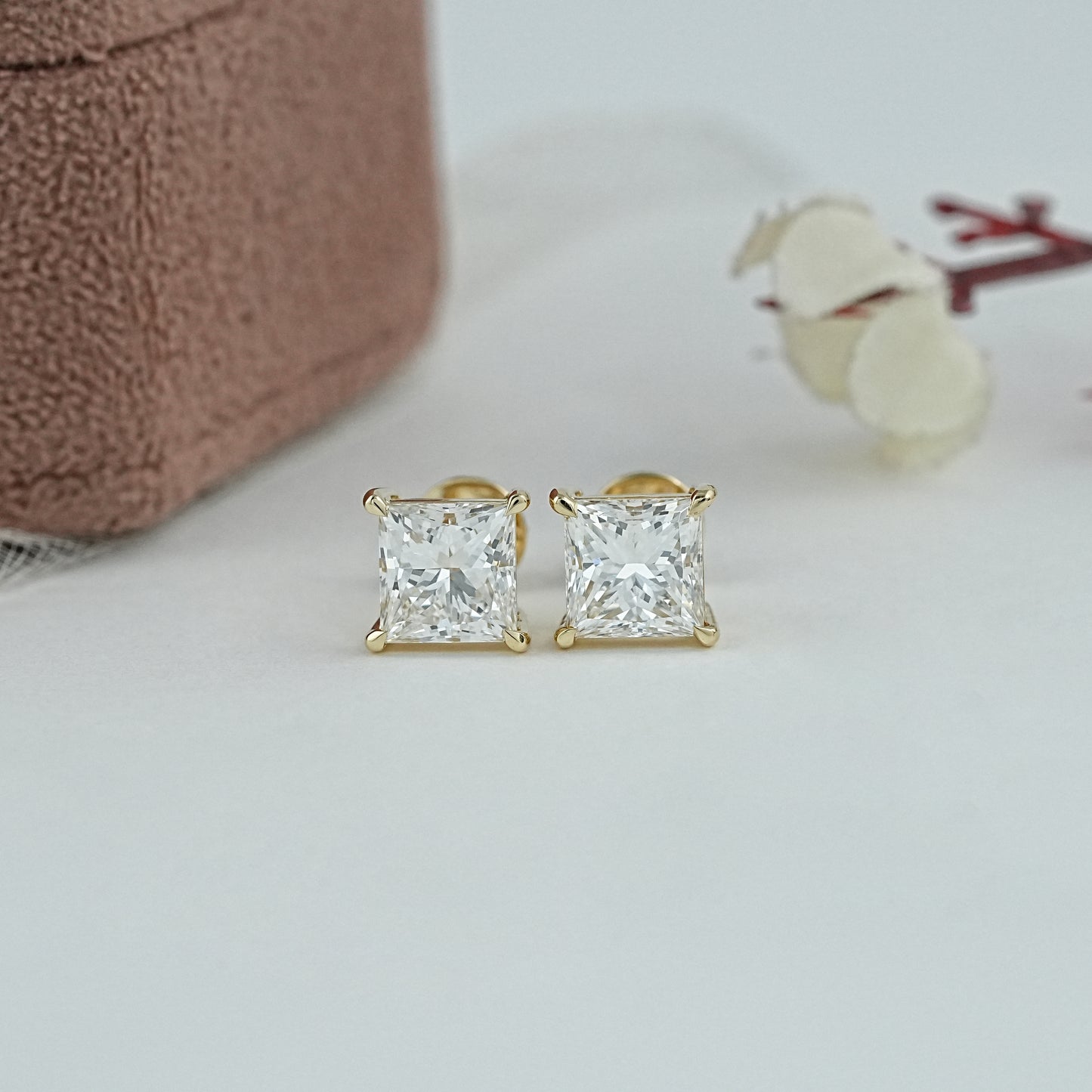 Princess Cut Lab Stud Earring