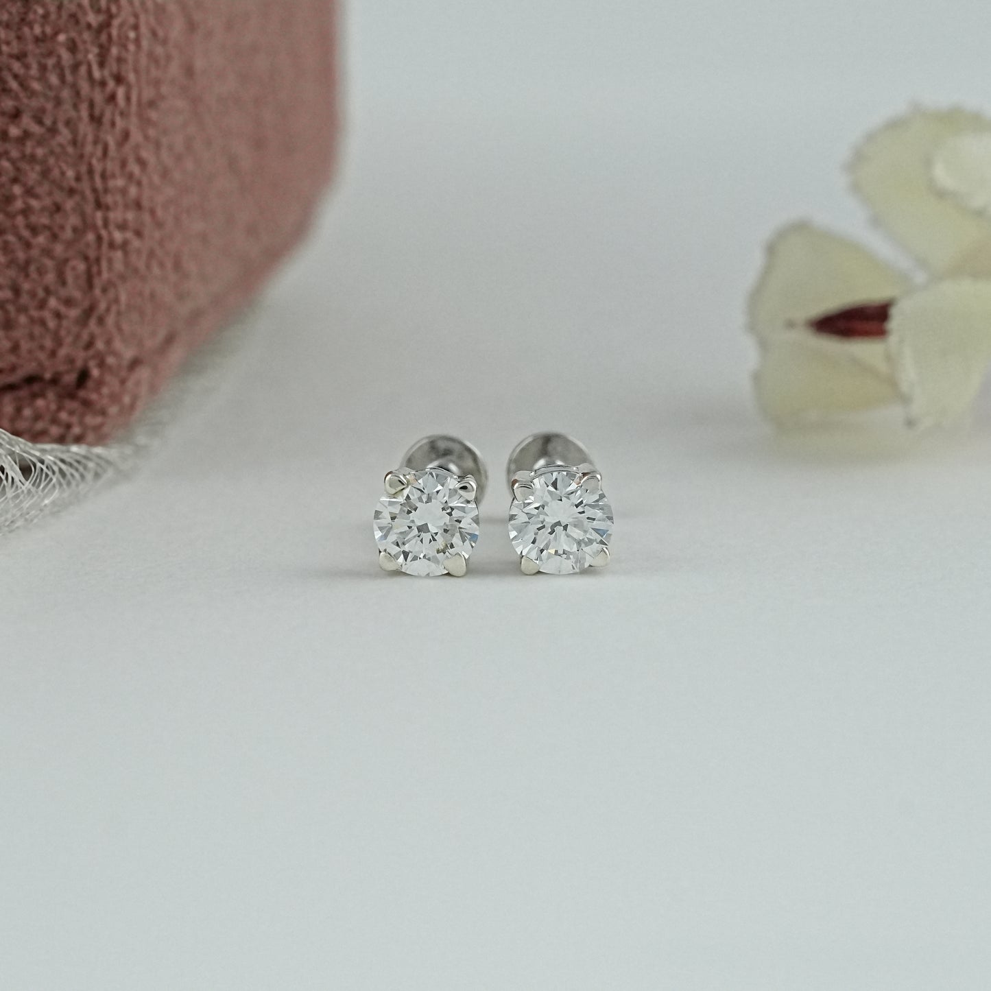 Radiant Cut Lab Diamond Stud Earring