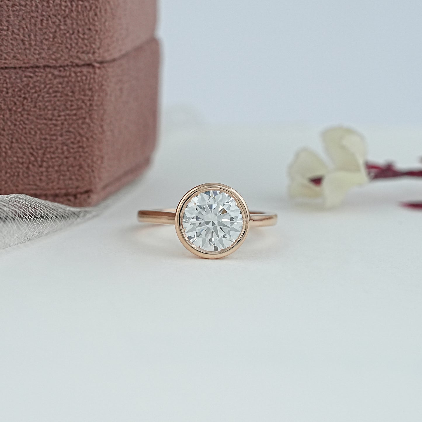 Round Cut Bezel Set Solitaire Engagement Ring