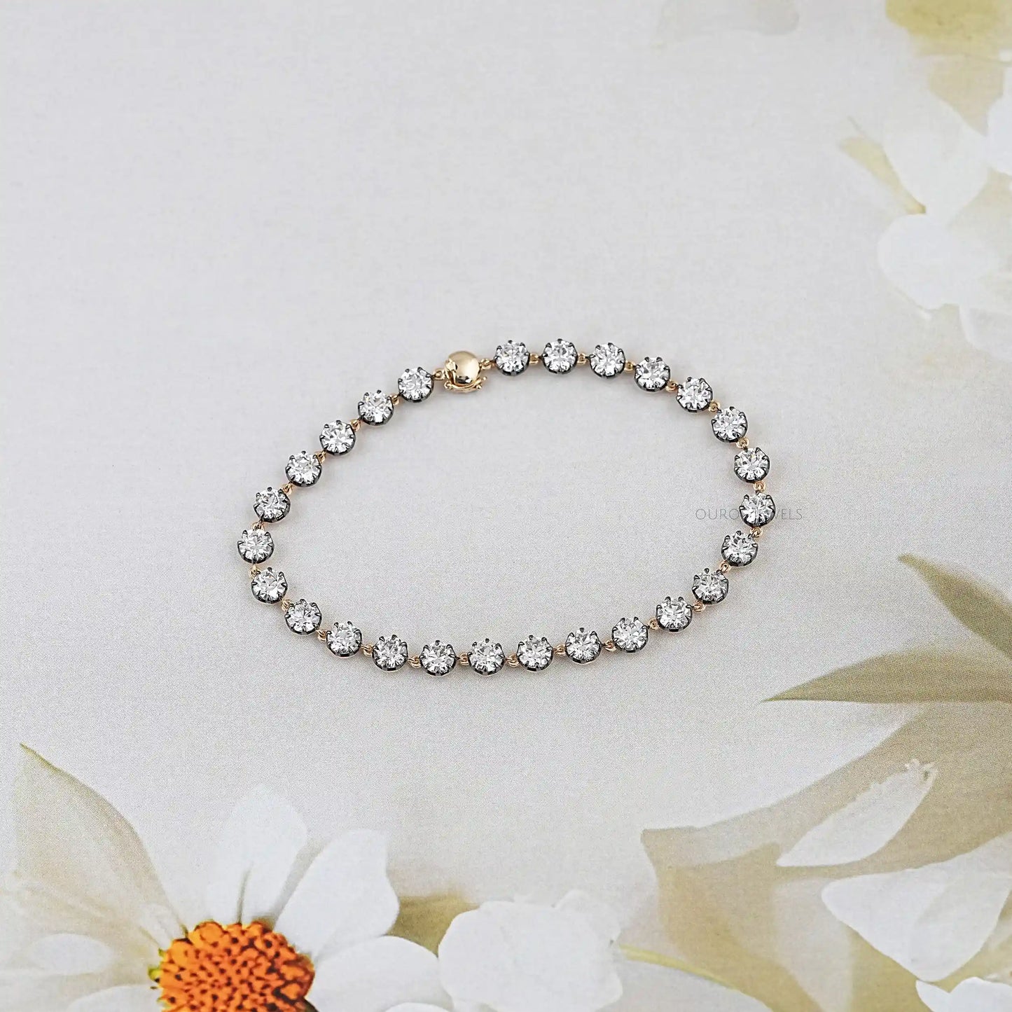4.00 MM Old Cut Round Diamond Bracelet