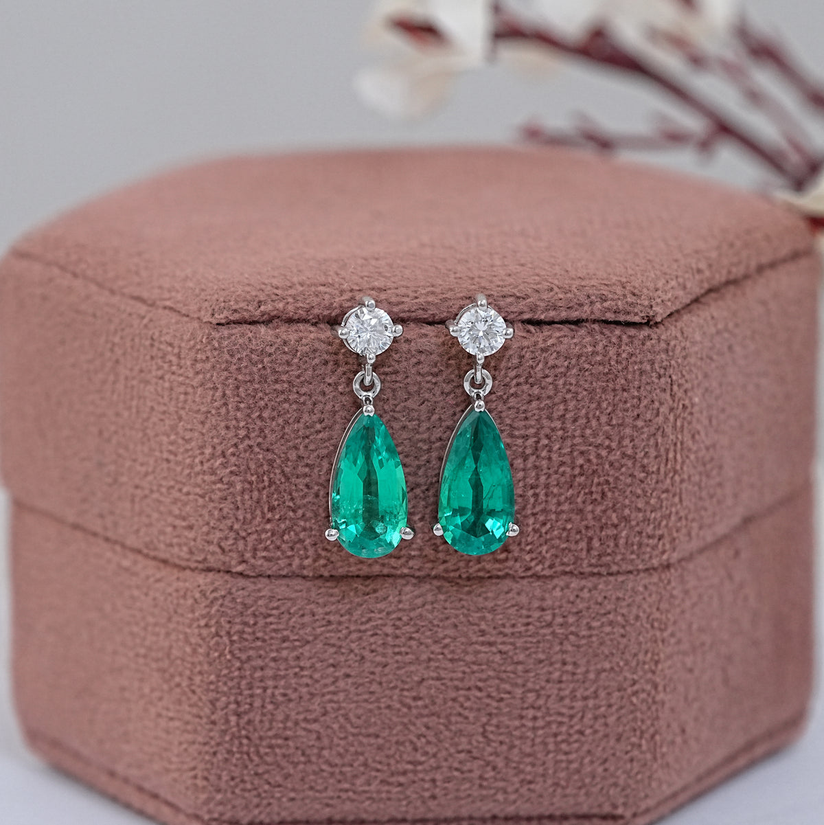 Pear Green Gemstone Dangle Drop Earring