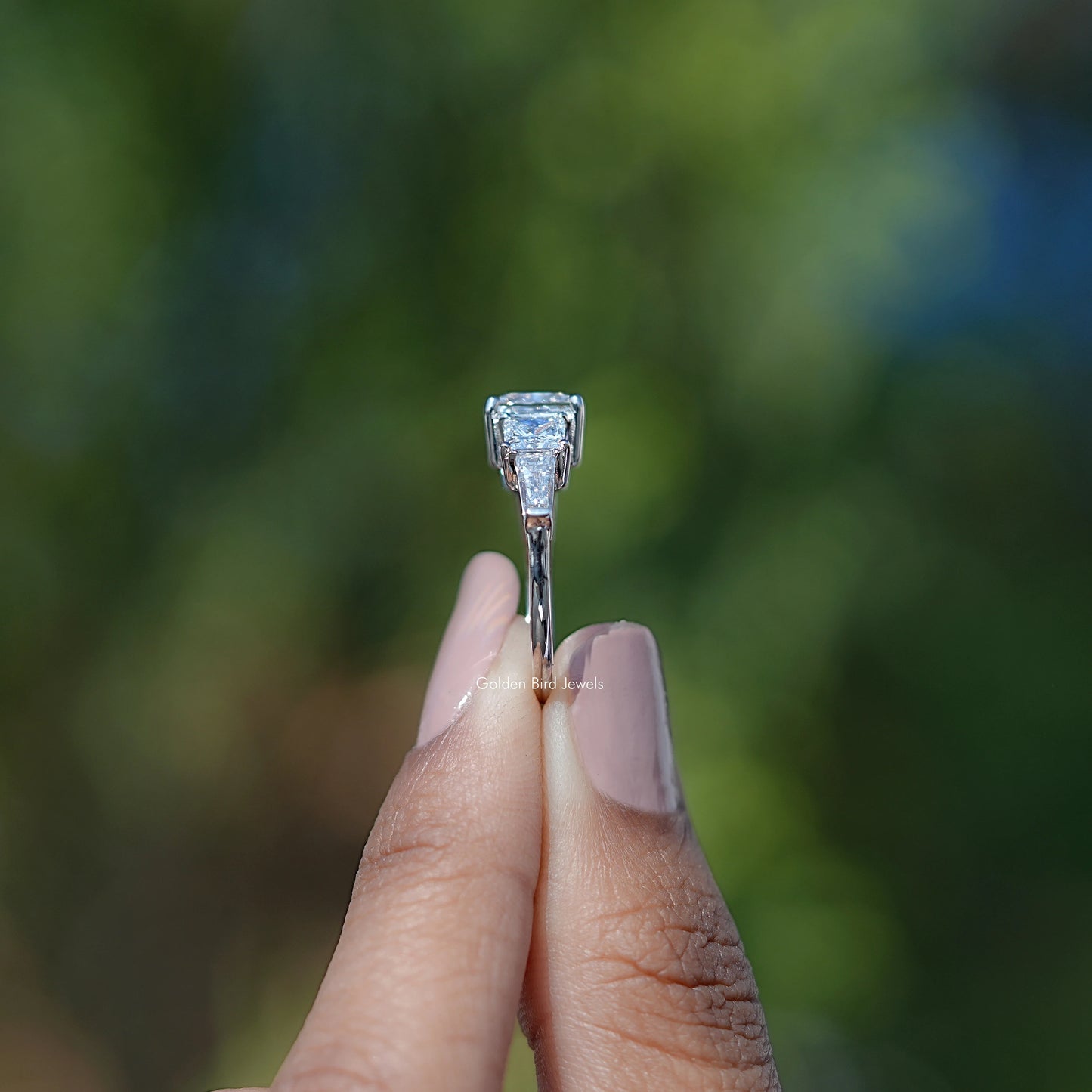 Lab Diamond Princess Cut Five Stone Ring