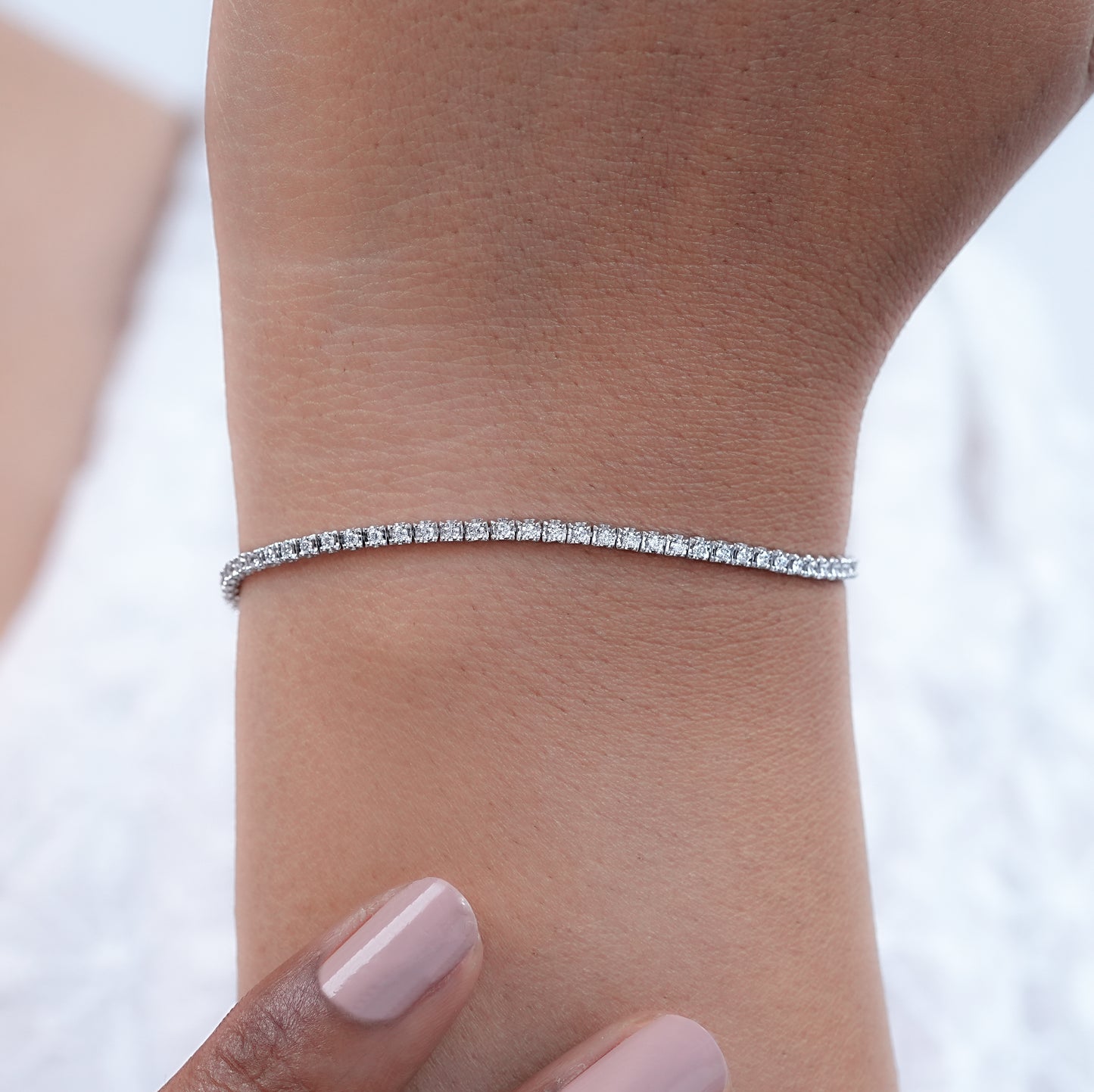 Round Cut Lab Grown Diamond Tennis Bracelet