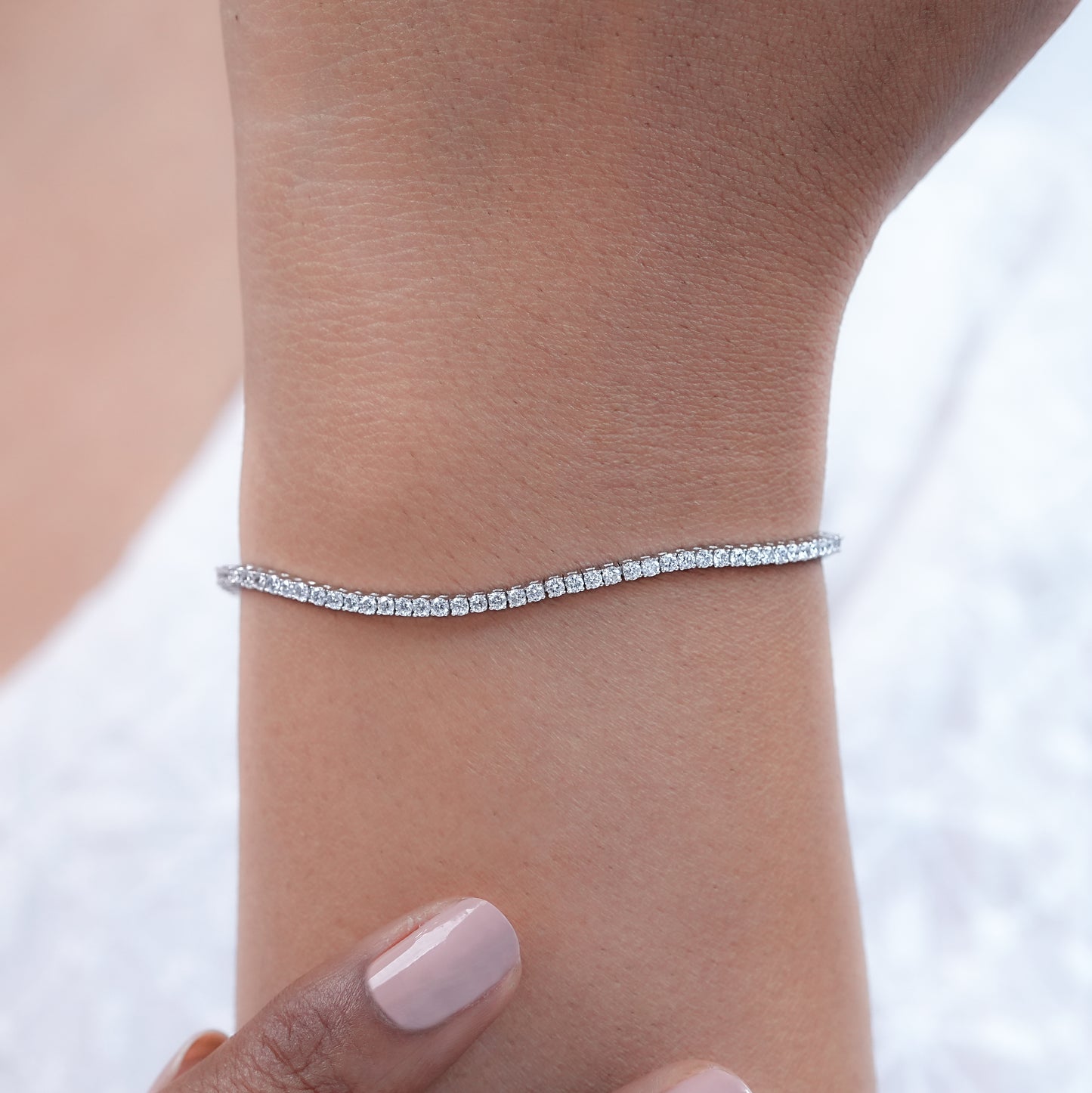 Lab Diamond Round Cut Tennis Bracelet