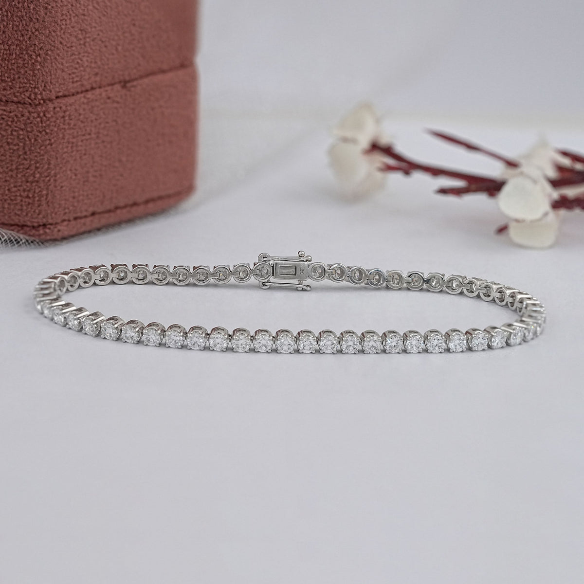 2.50 MM Round Lab Diamond Tennis Bracelet