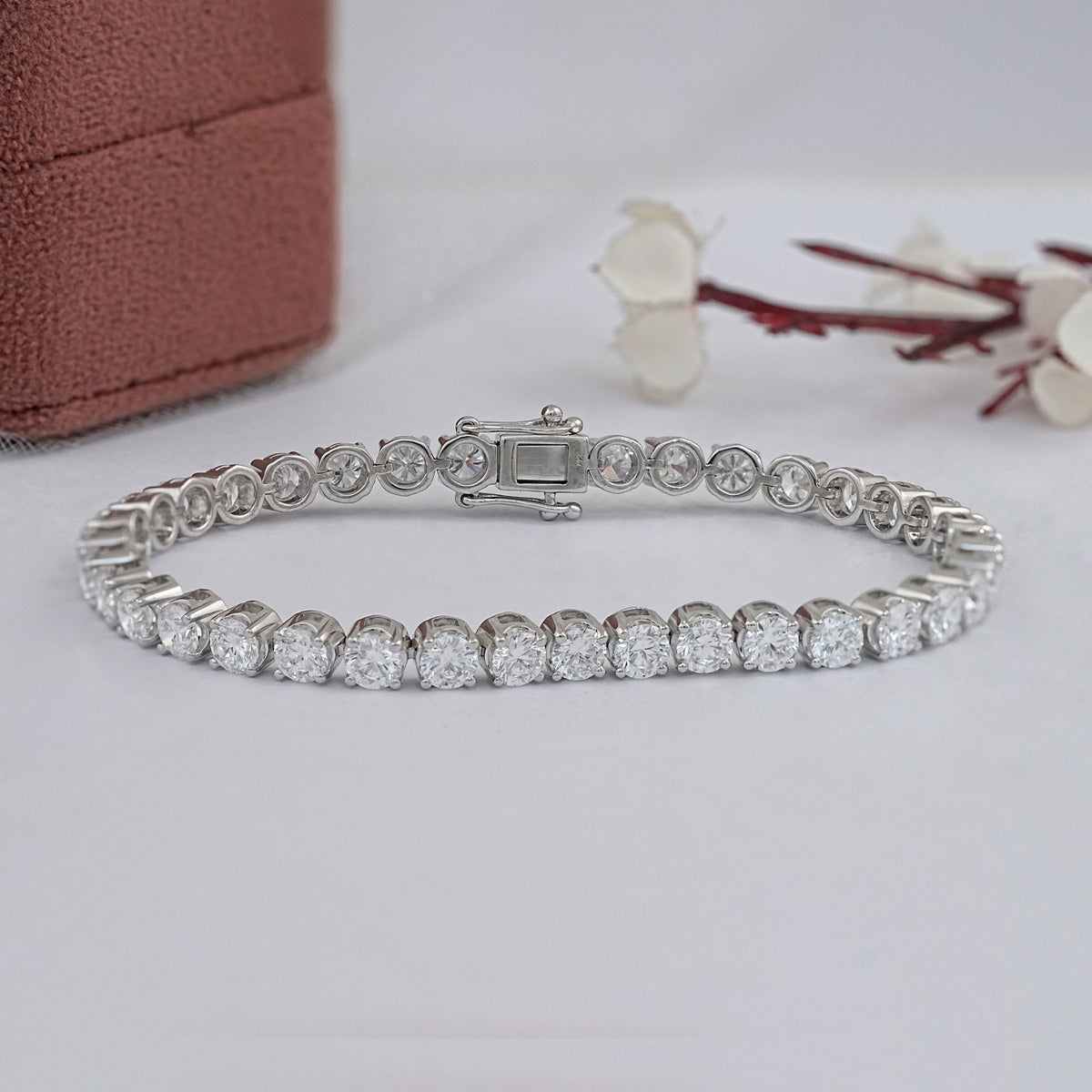 White Gold 4.00 MM Round Diamond Tennis Bracelet