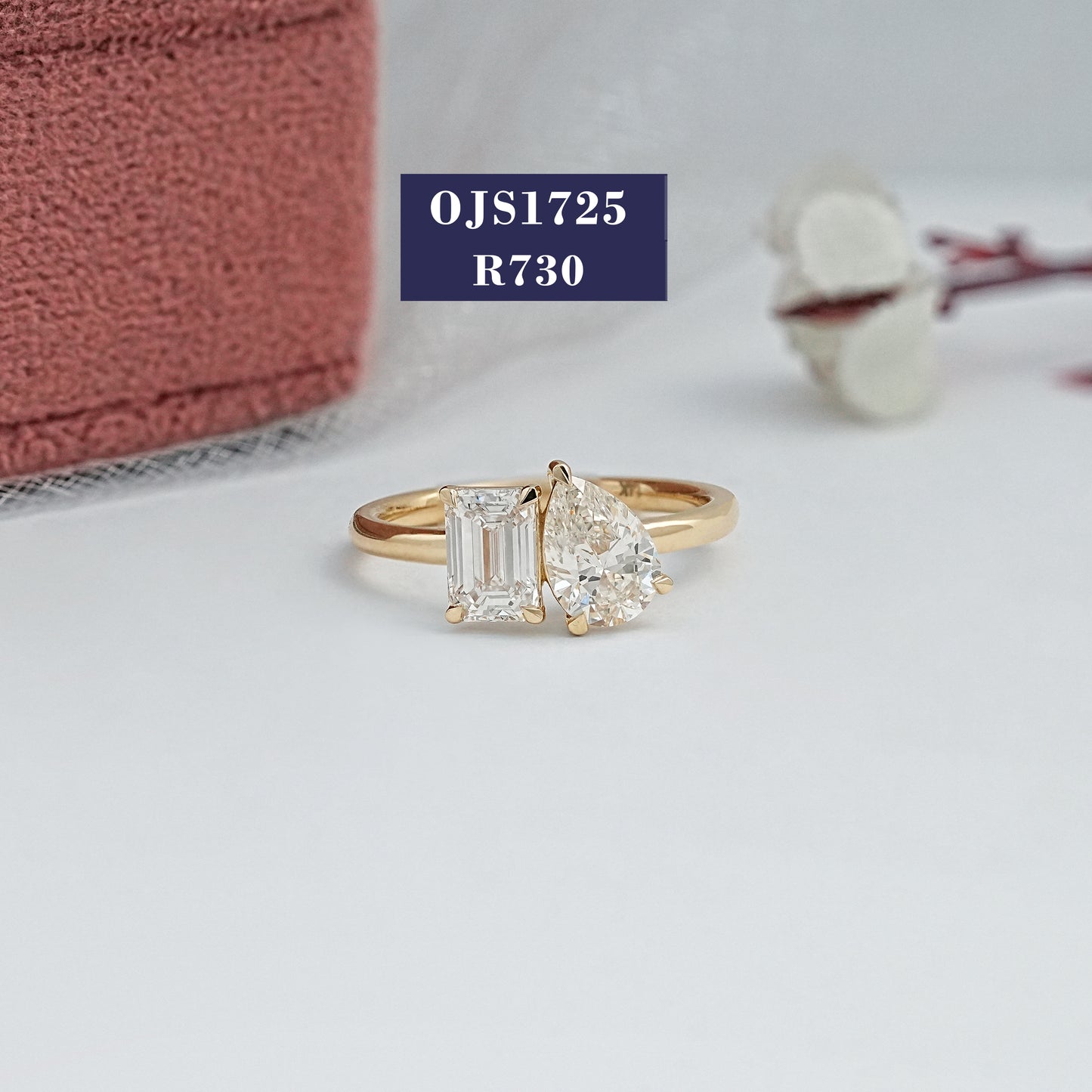 Toi Et Moi Emerald & Pear Cut Diamond Ring