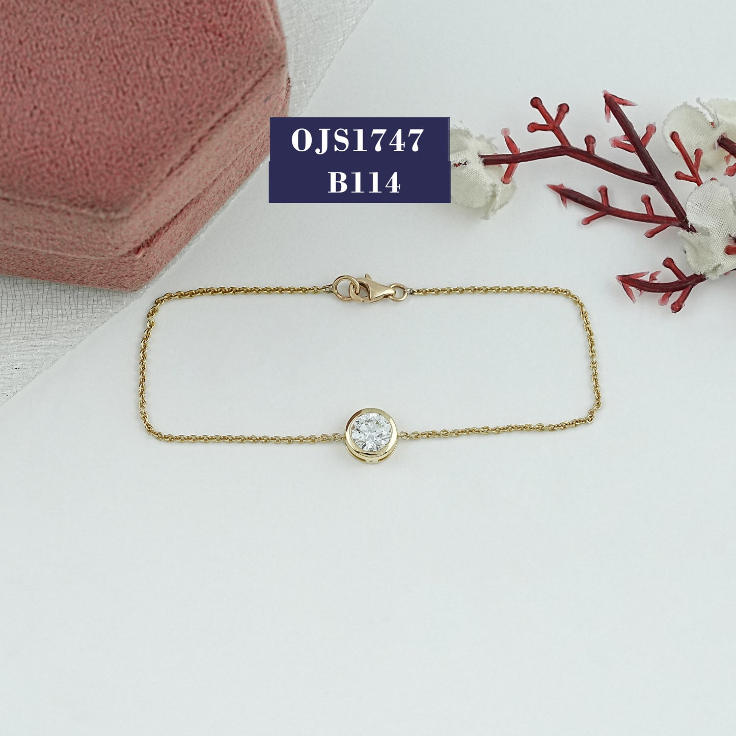 Round Diamond Solitaire Bezel Set Bracelet