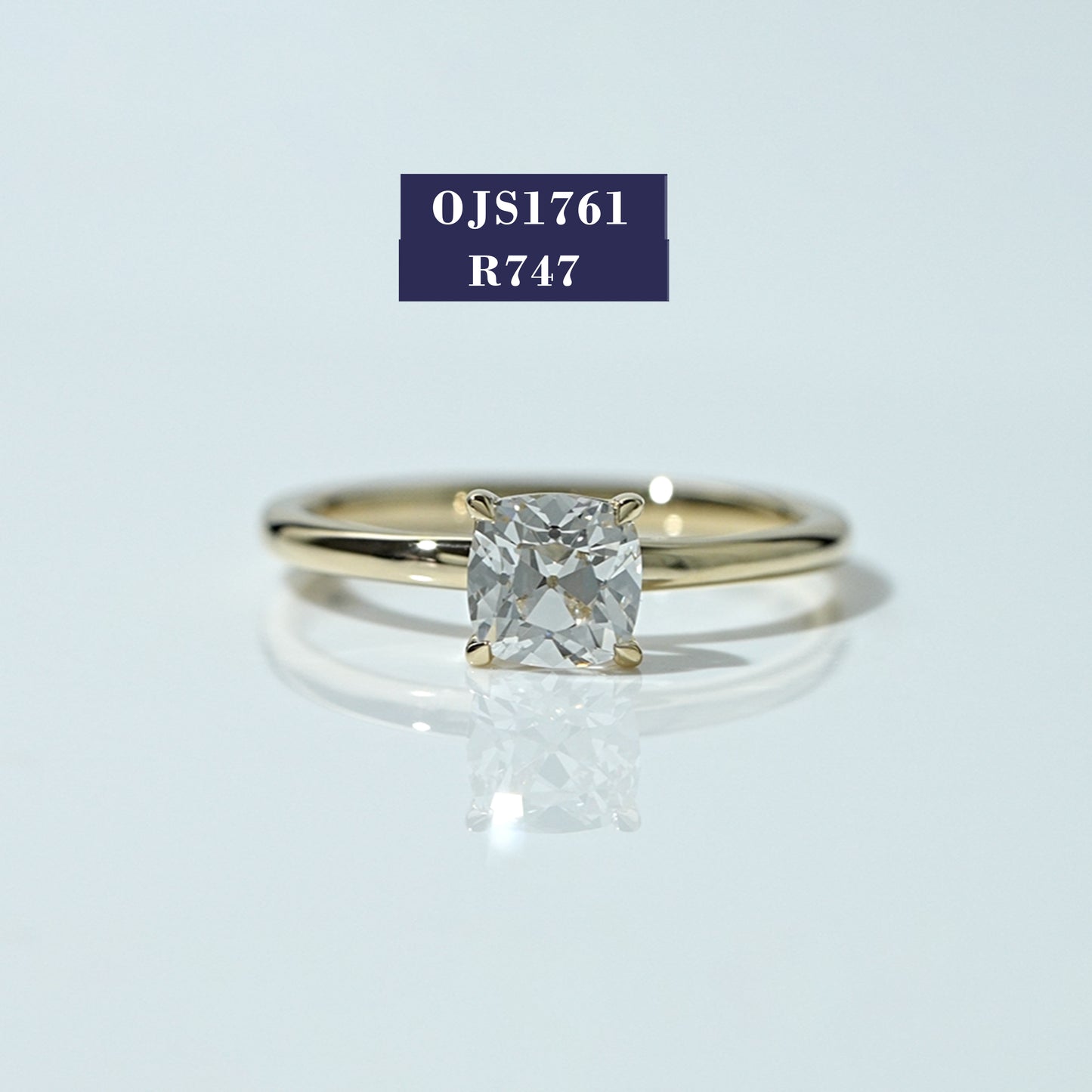 Old Mine Cushion Diamond Solitaire Ring