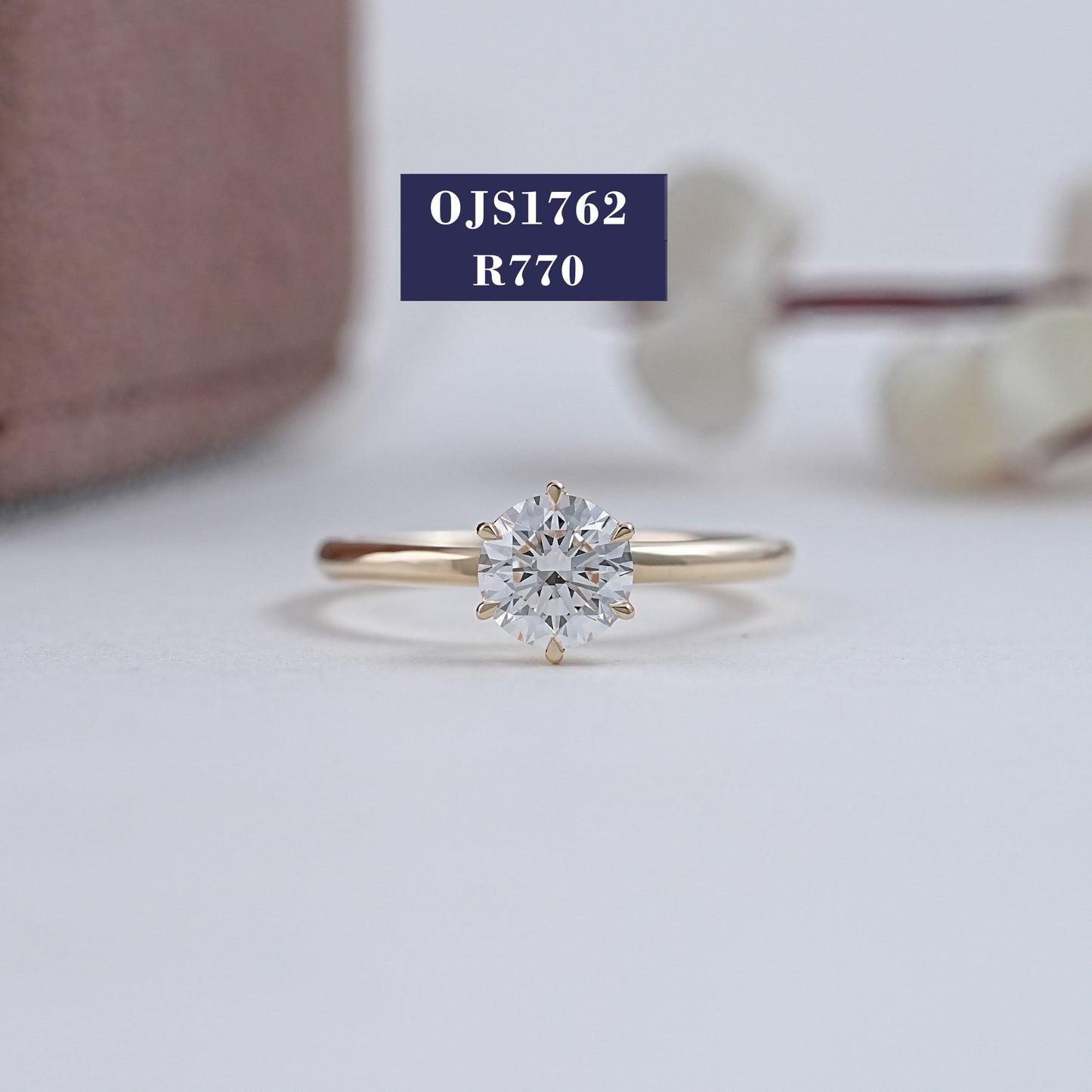 Round Cut Lab Diamond Solitaire Engagement Ring