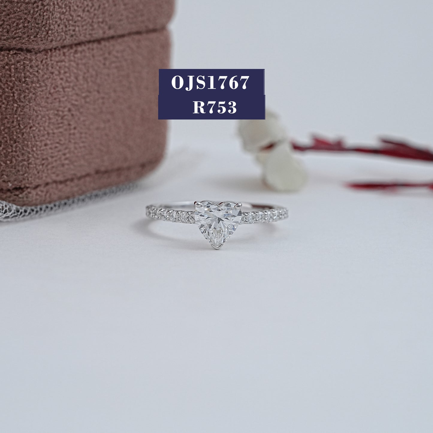 Heart Cut Solitaire Diamond Accent Ring