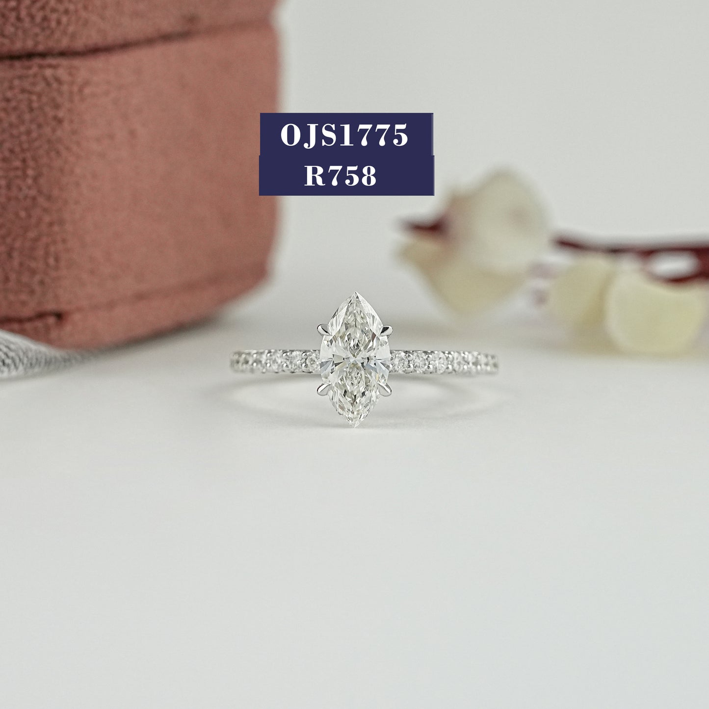 Marquise Cut Solitaire Diamond Accent Ring