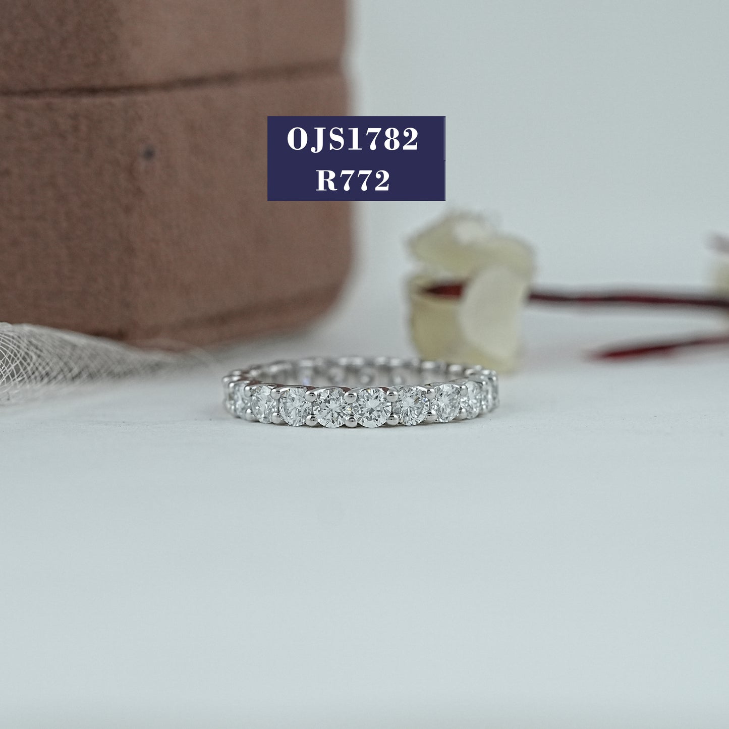 Round Cut Lab Eternity Wedding Band