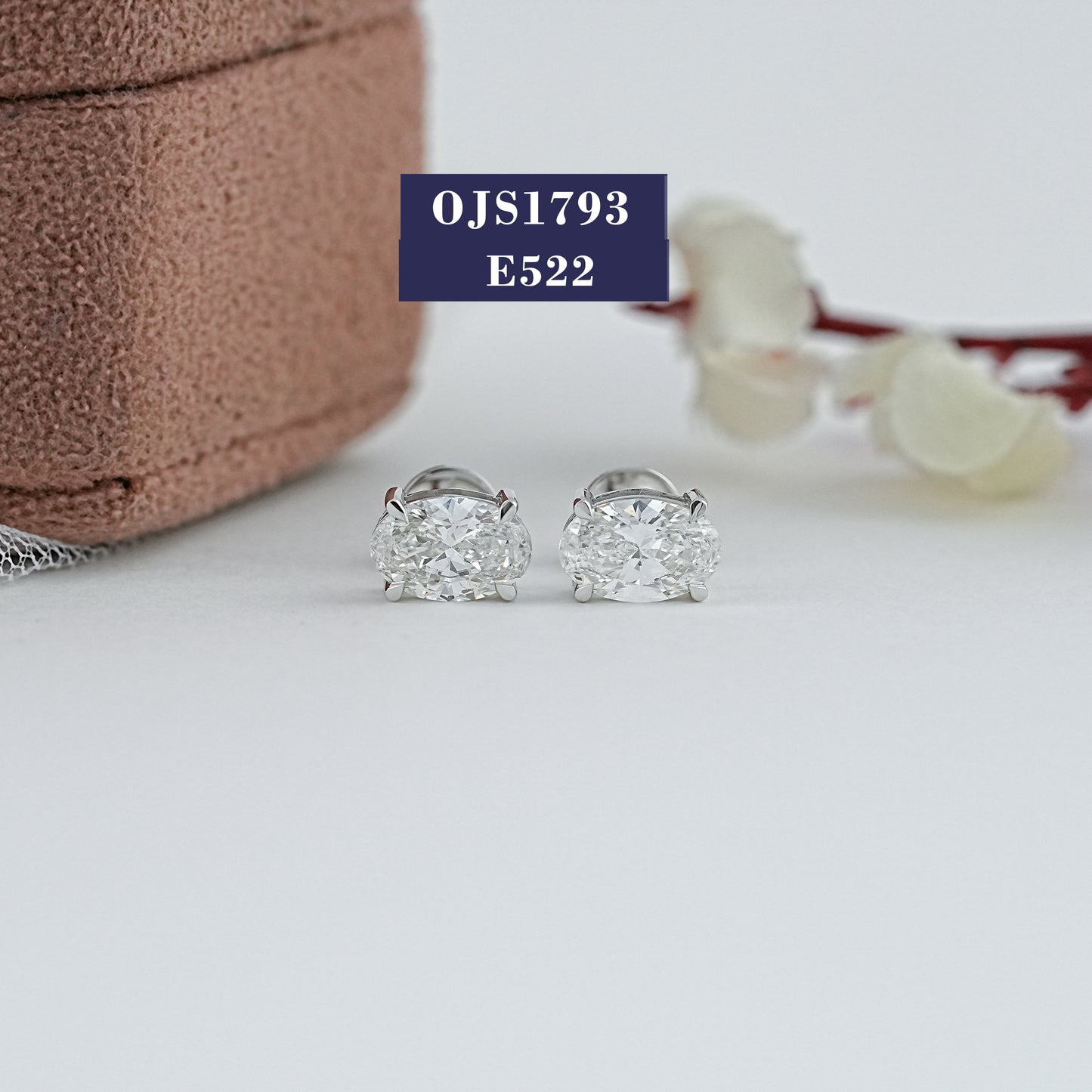 Oval Cut Lab Diamond Solitaire Studs